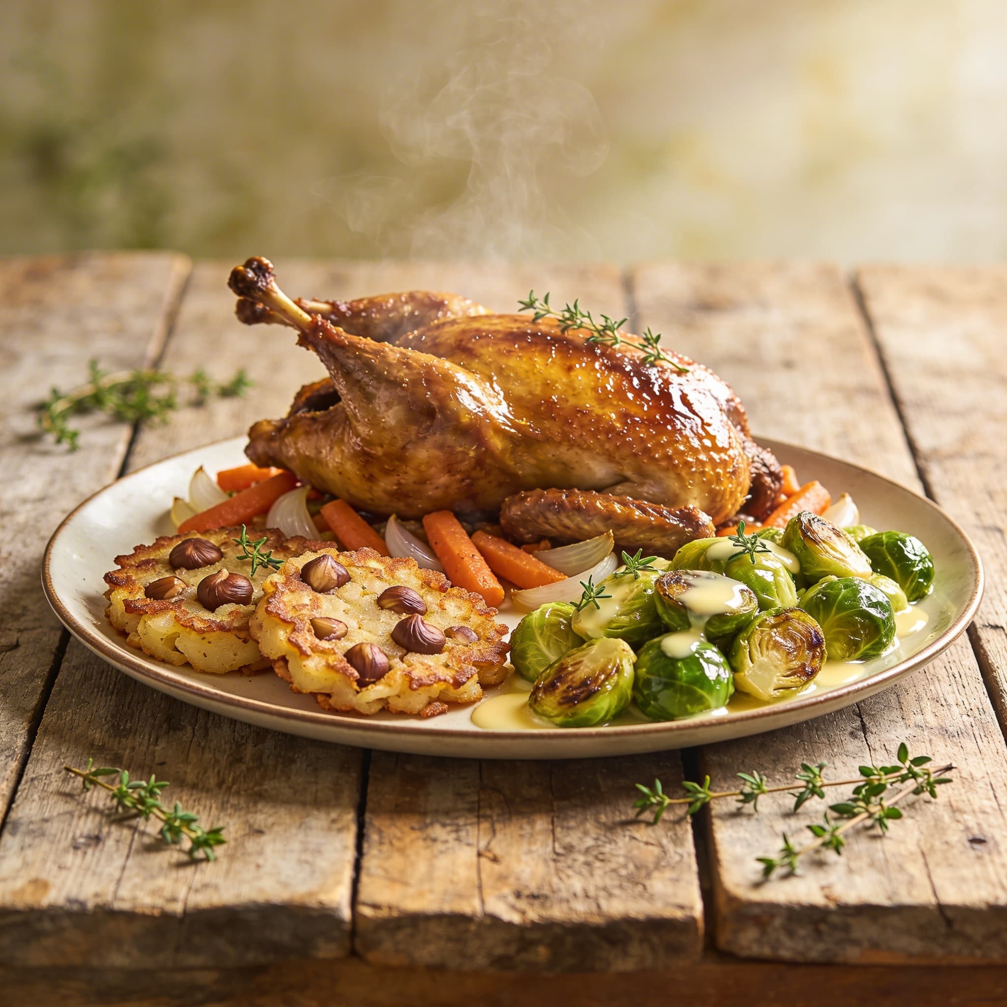 Festlicher Gänsebraten mit Maronen-Rösti