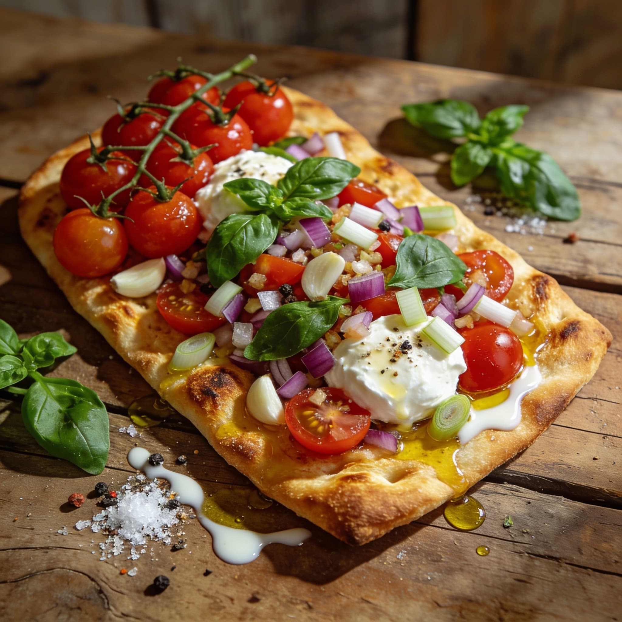 Knusprige Fladenbrot-Bruschetta mit Mozzarella