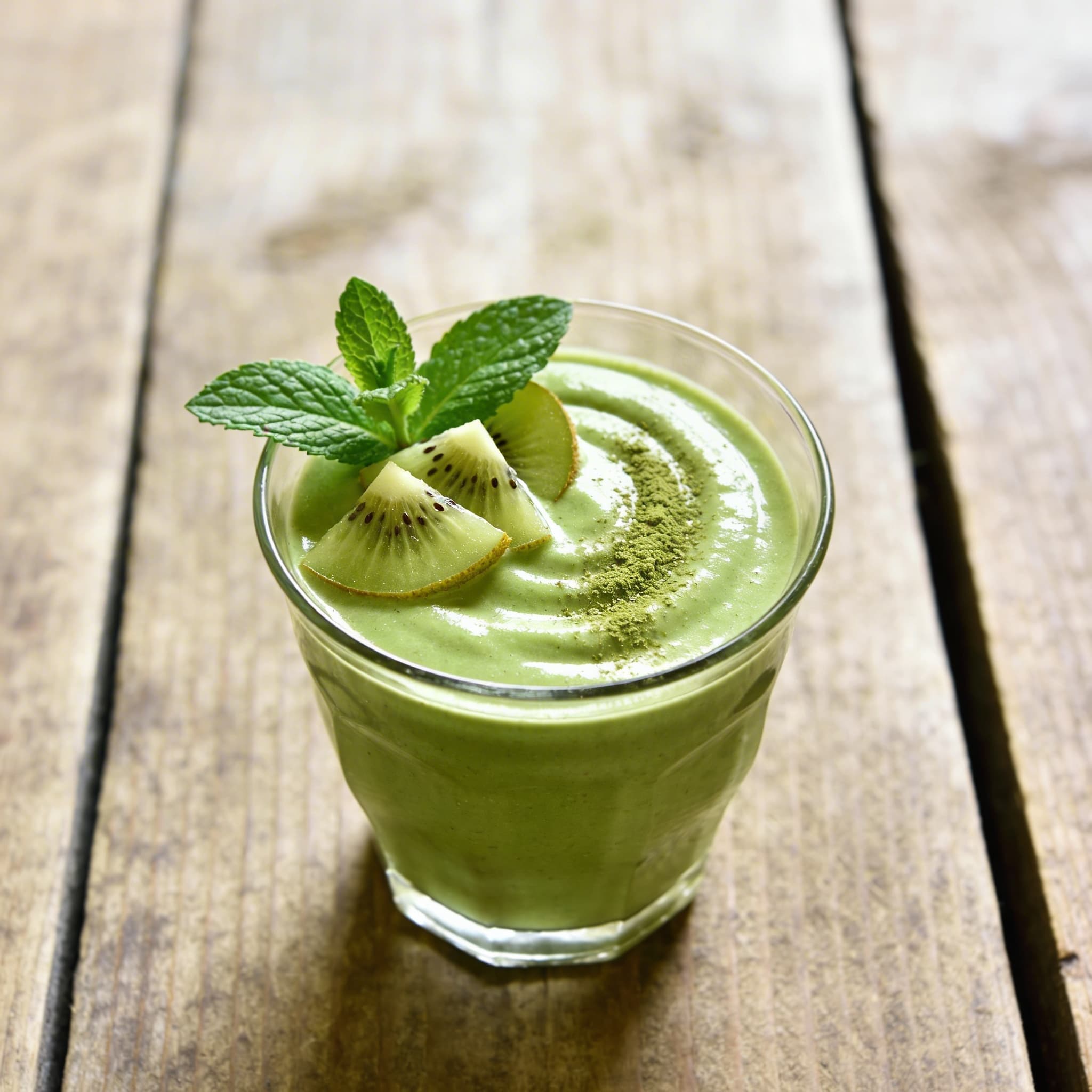 Frischer Matcha-Kiwi-Smoothie