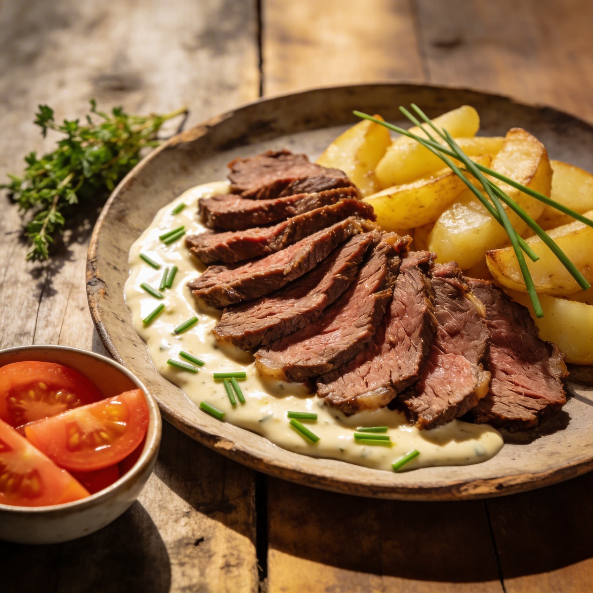 Rinderbraten mit Kartoffel-Vinaigrette