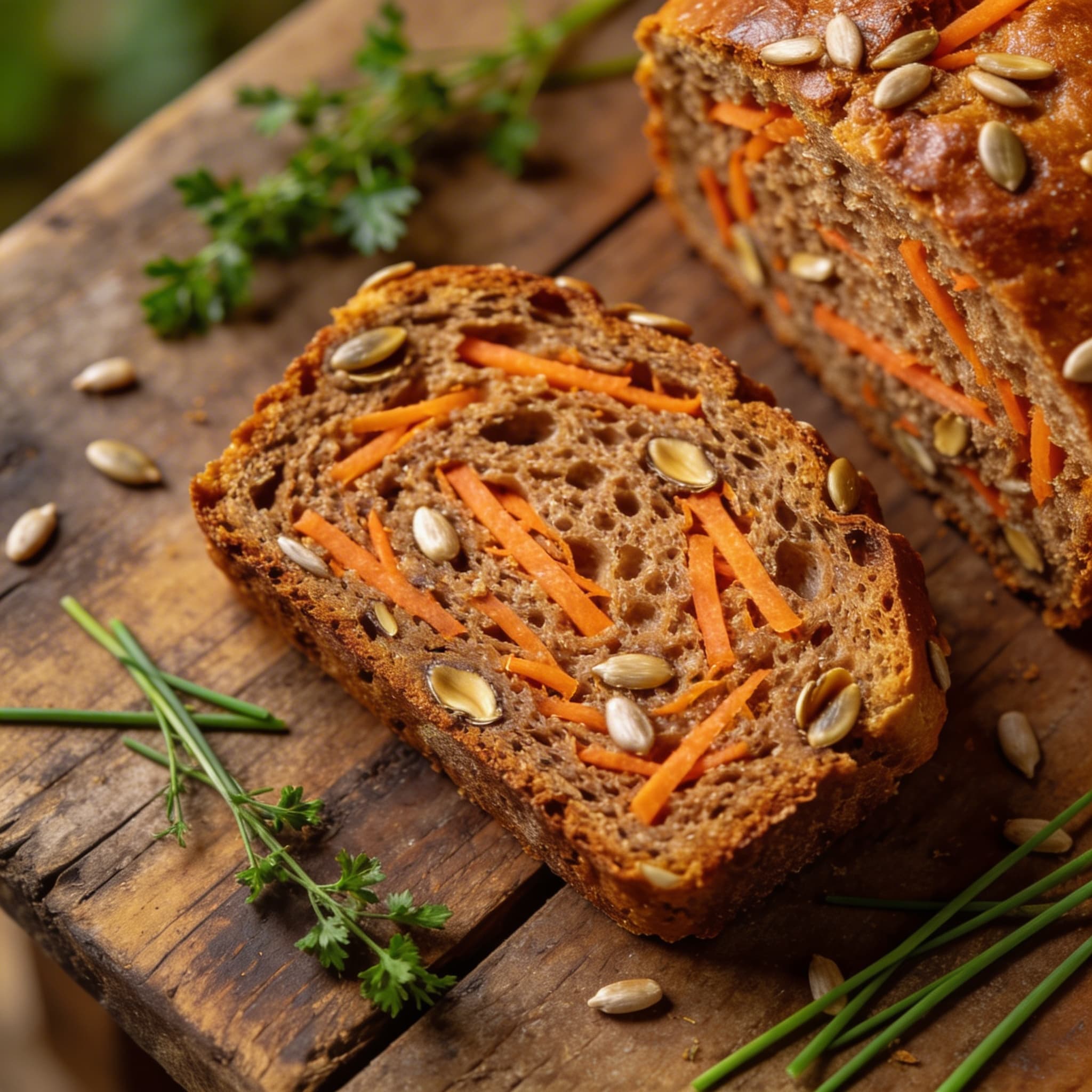 Saftiges Rüblibrot mit Kernen