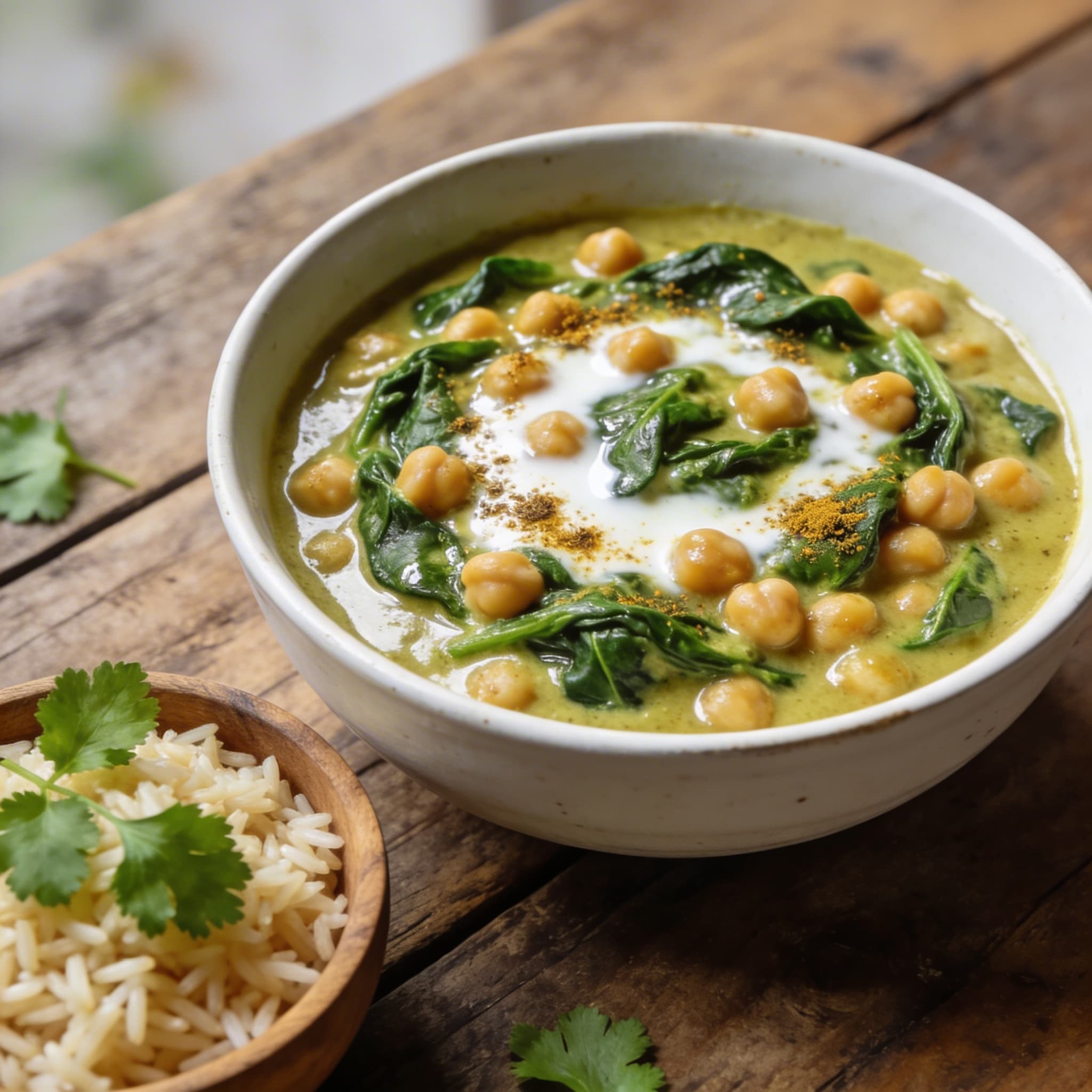 Schnelles Kichererbsen-Spinat-Curry