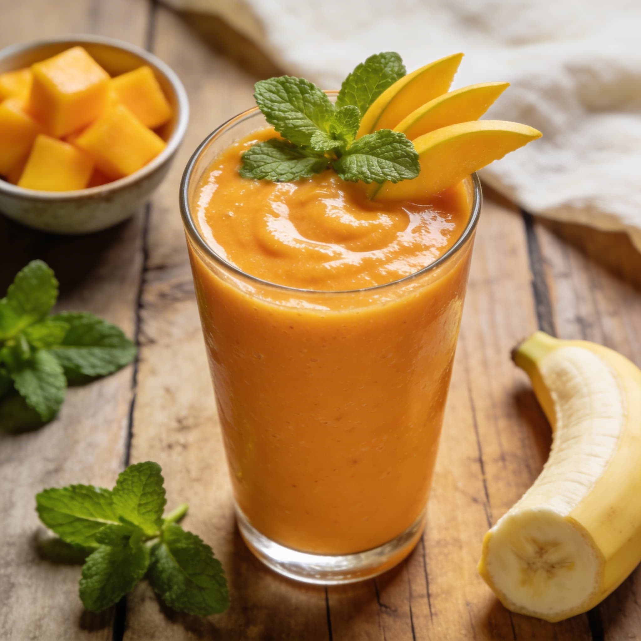 Erfrischender Mango-Minz-Smoothie