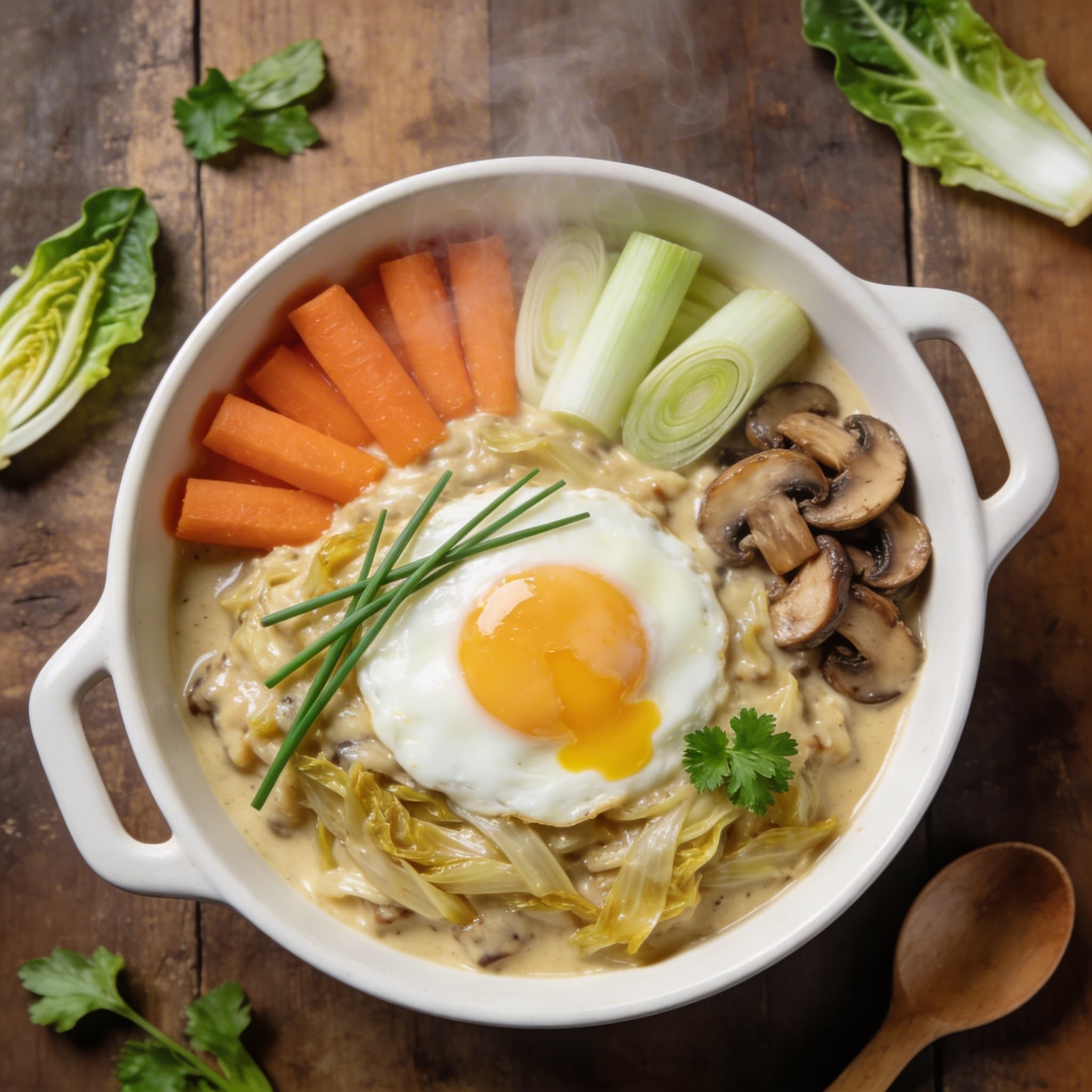 Herzhaftes Chicoréeragout mit Ei