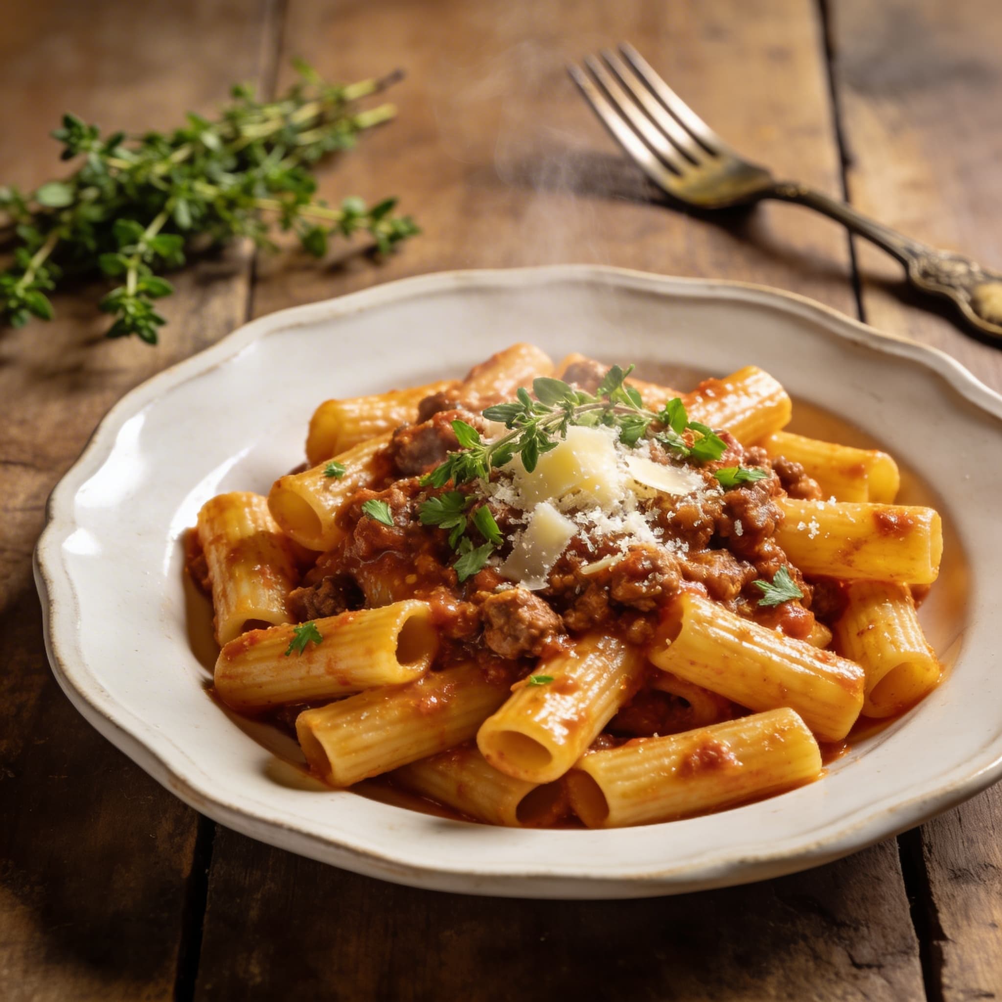 Klassische Makkaroni Bolognese