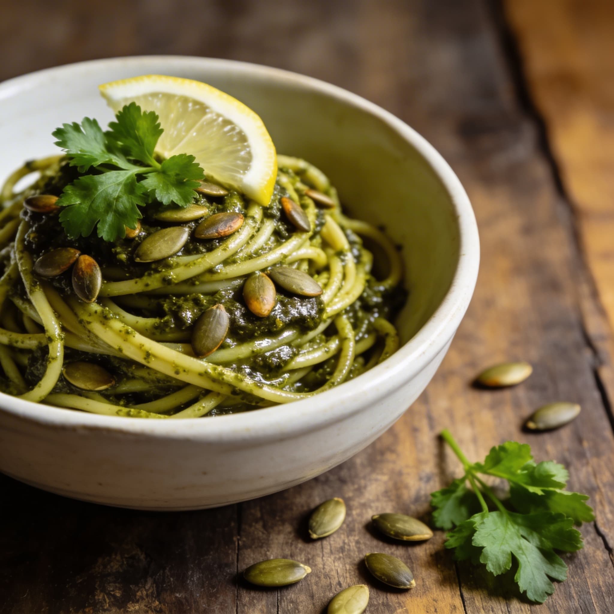 Linguine mit Kürbiskern-Pesto