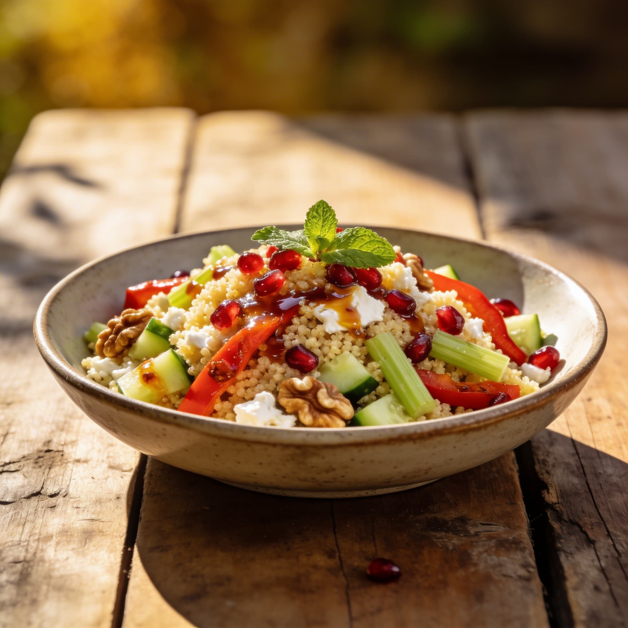 Orientalischer Couscoussalat mit Granatapfel