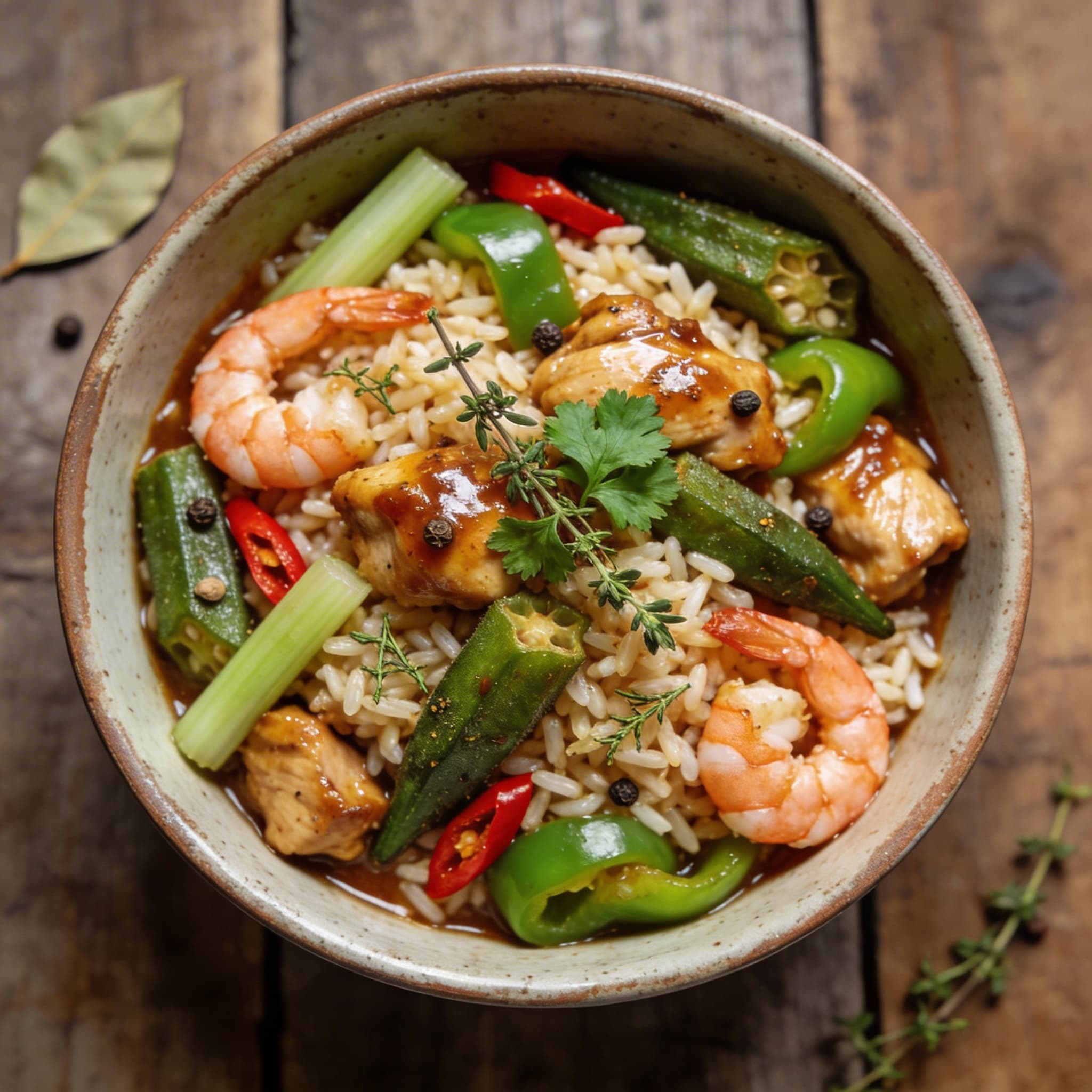 Würziges Hähnchen mit Okra