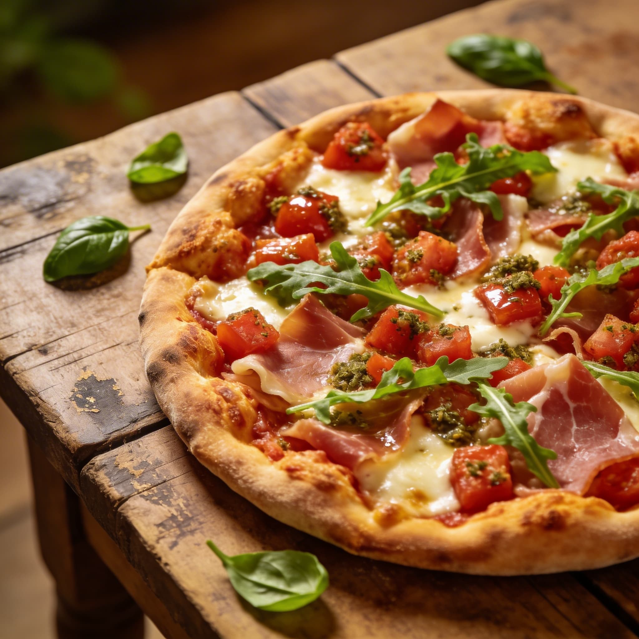 Schnelle Rucola-Schinken-Pizza