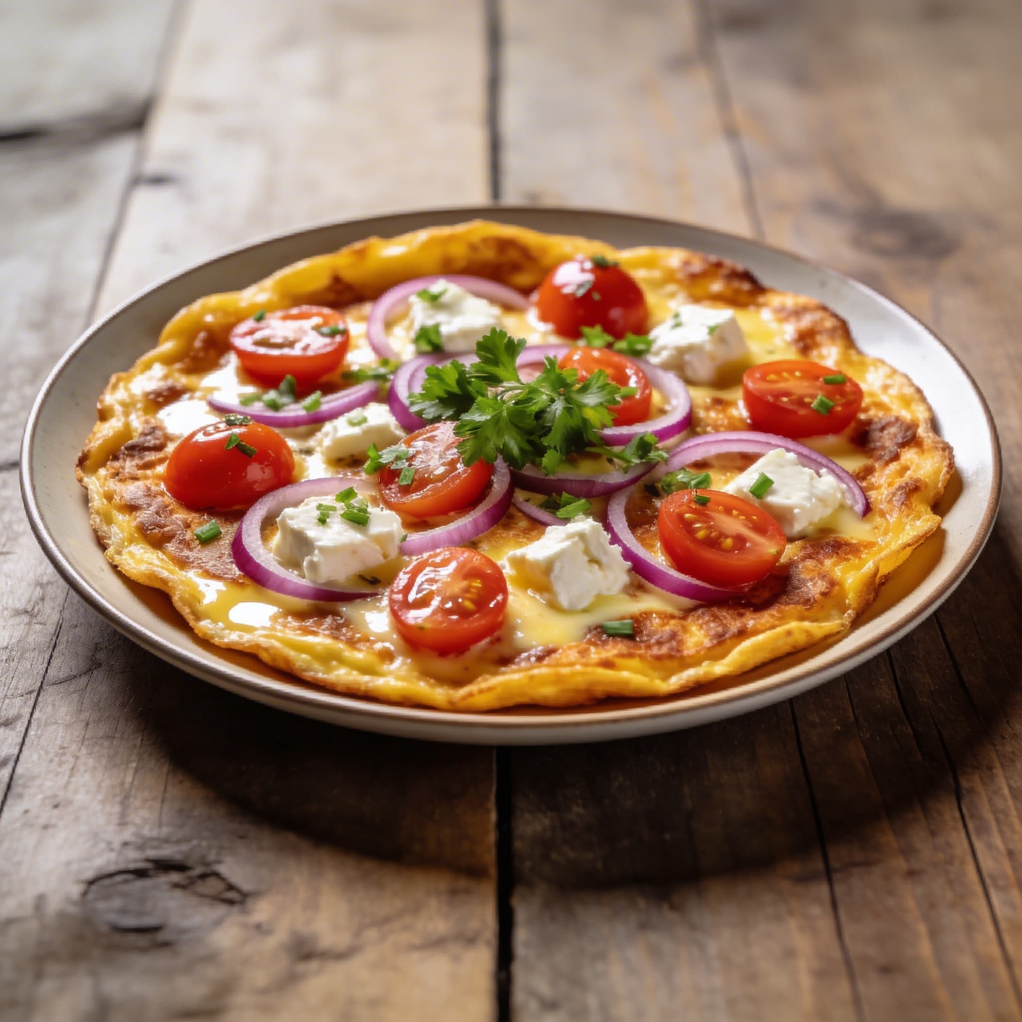 Würziges Tomaten-Feta-Omelett