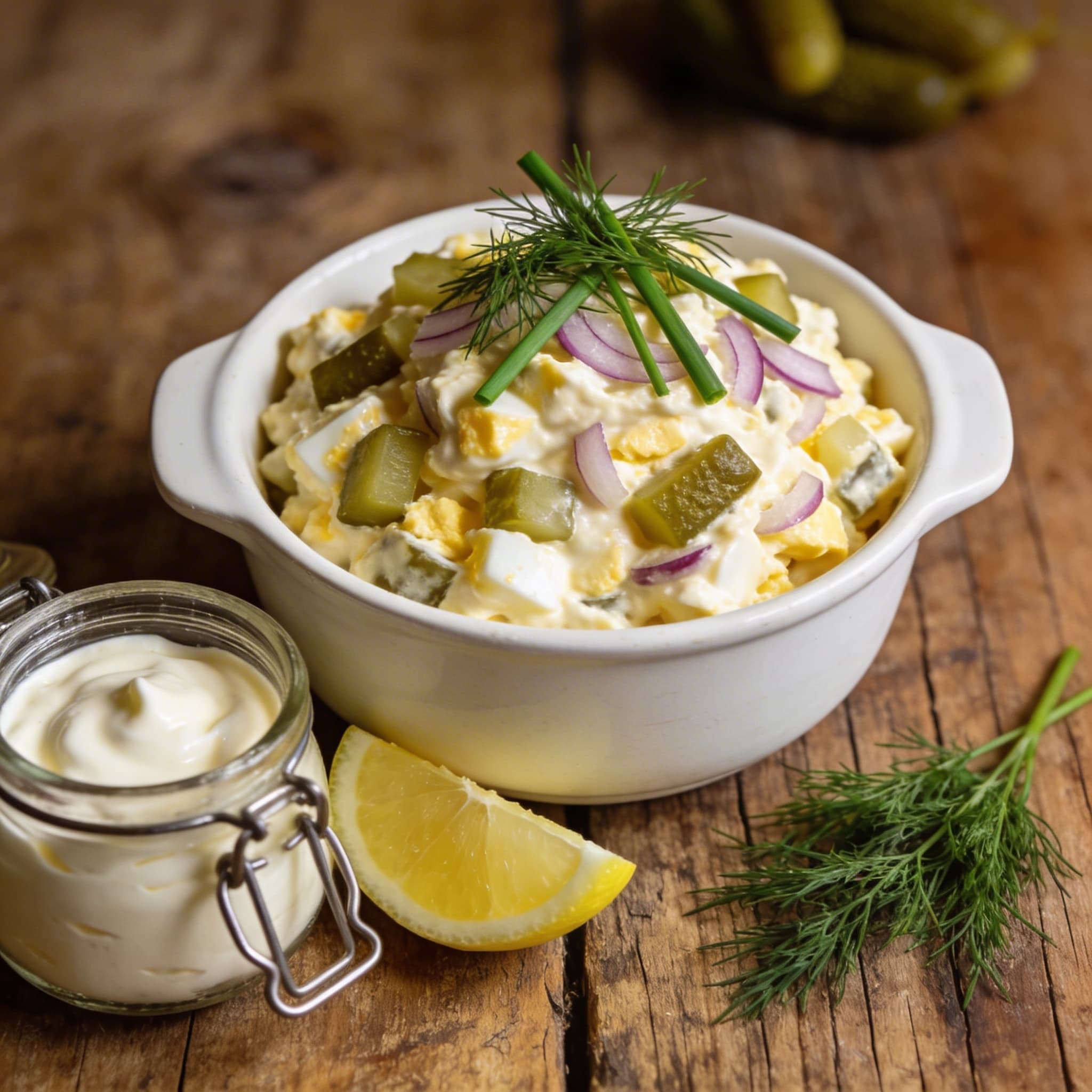 Klassischer cremiger Eiersalat