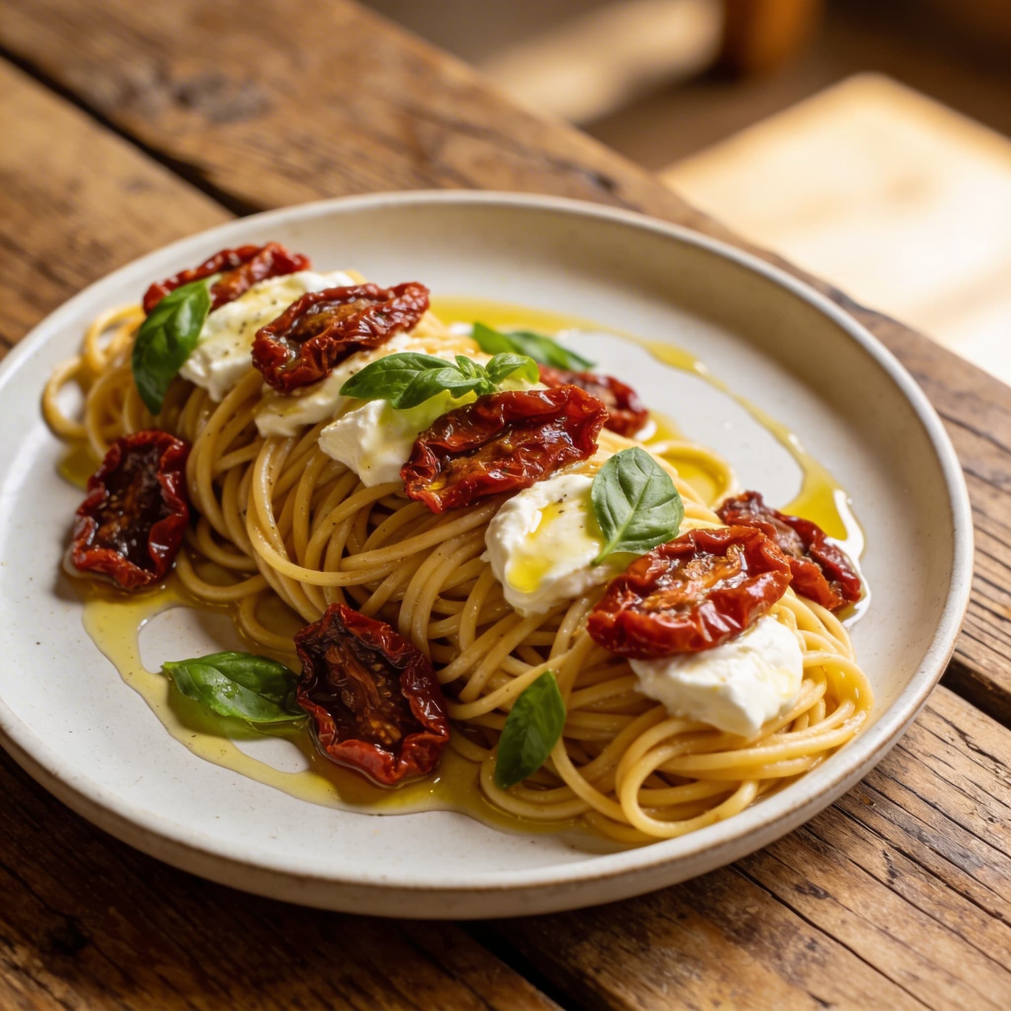 Spaghetti mit Tomaten-Mozzarella