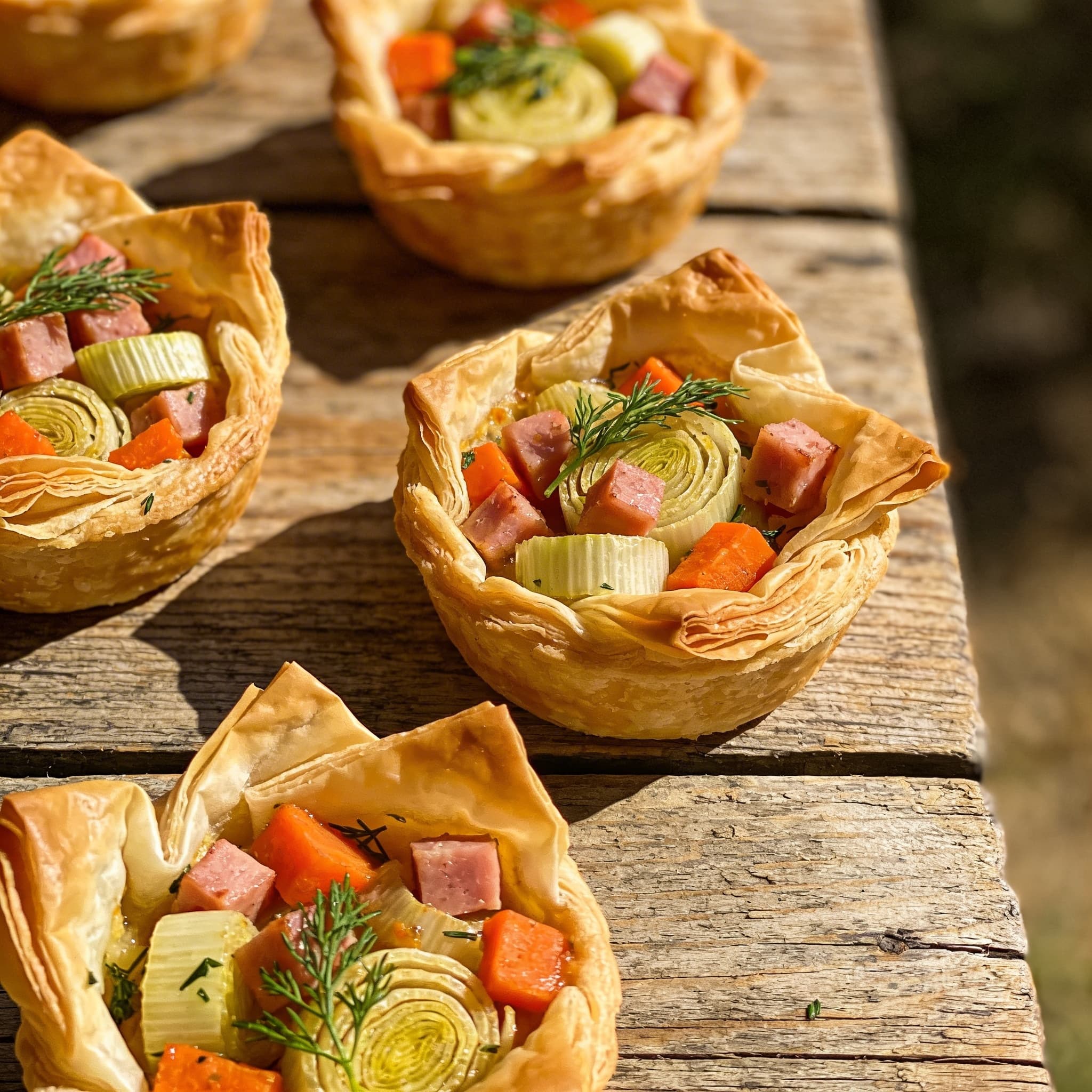 Knusprige Mini-Gemüse-Quiches