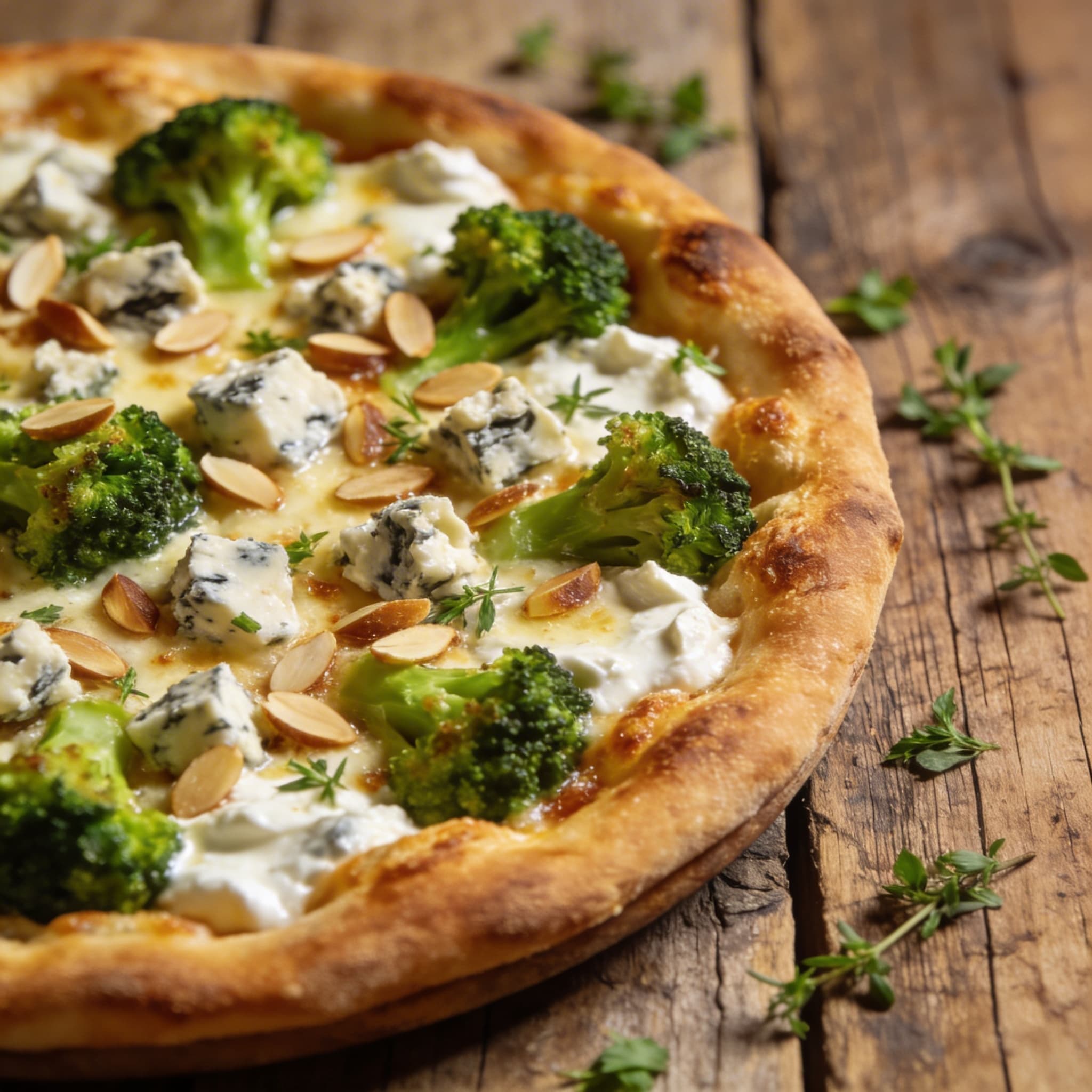 Würzige Gorgonzola-Brokkoli-Pizza