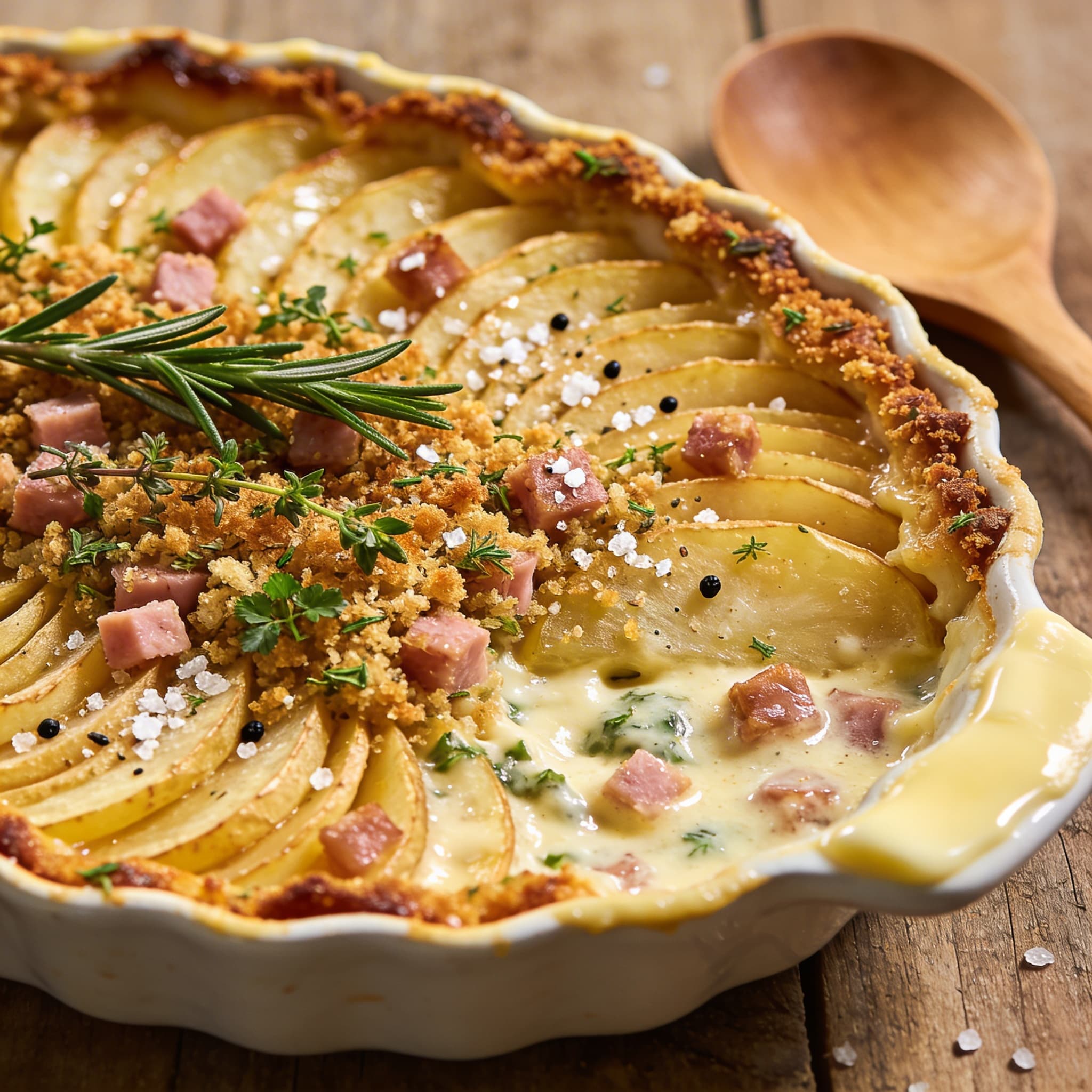 Schwedischer Fächerkartoffel-Auflauf mit Kräuterkruste