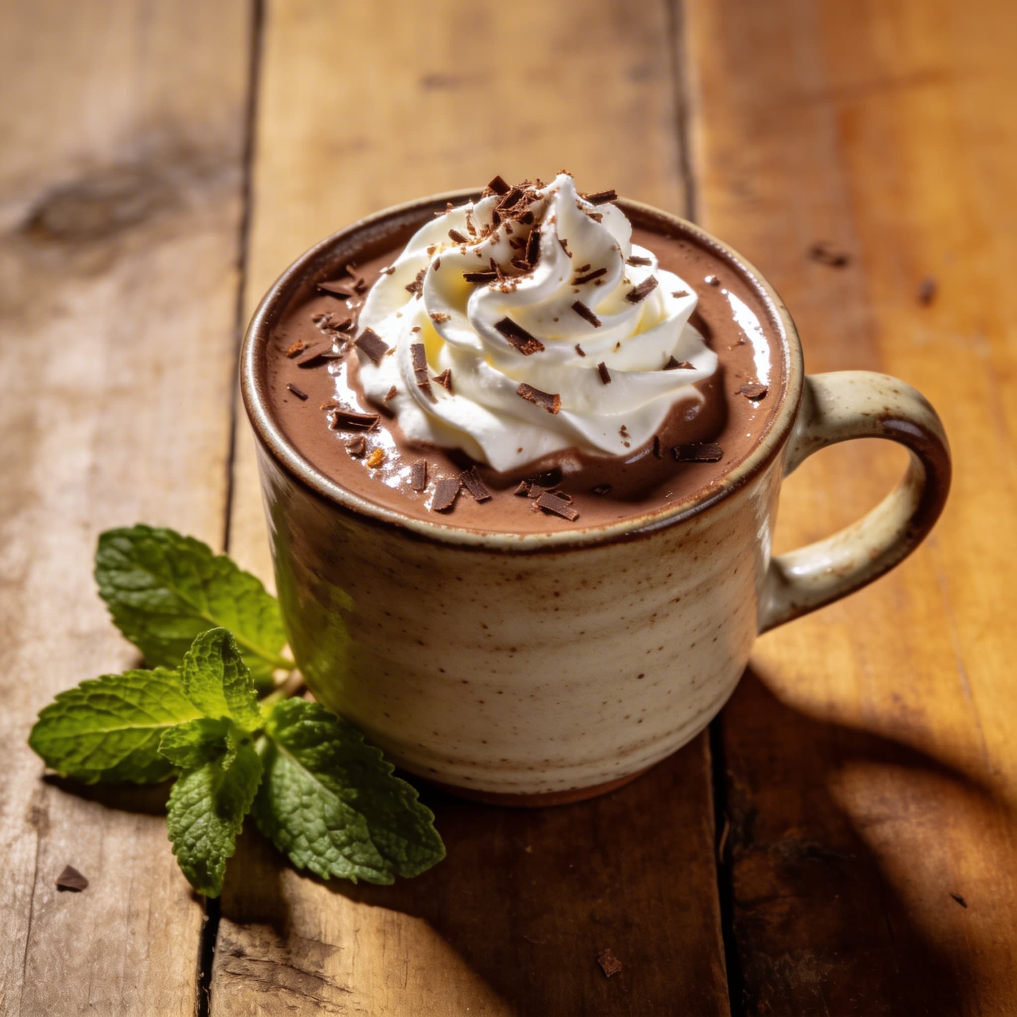 Heißes cremiges Schokogetränk