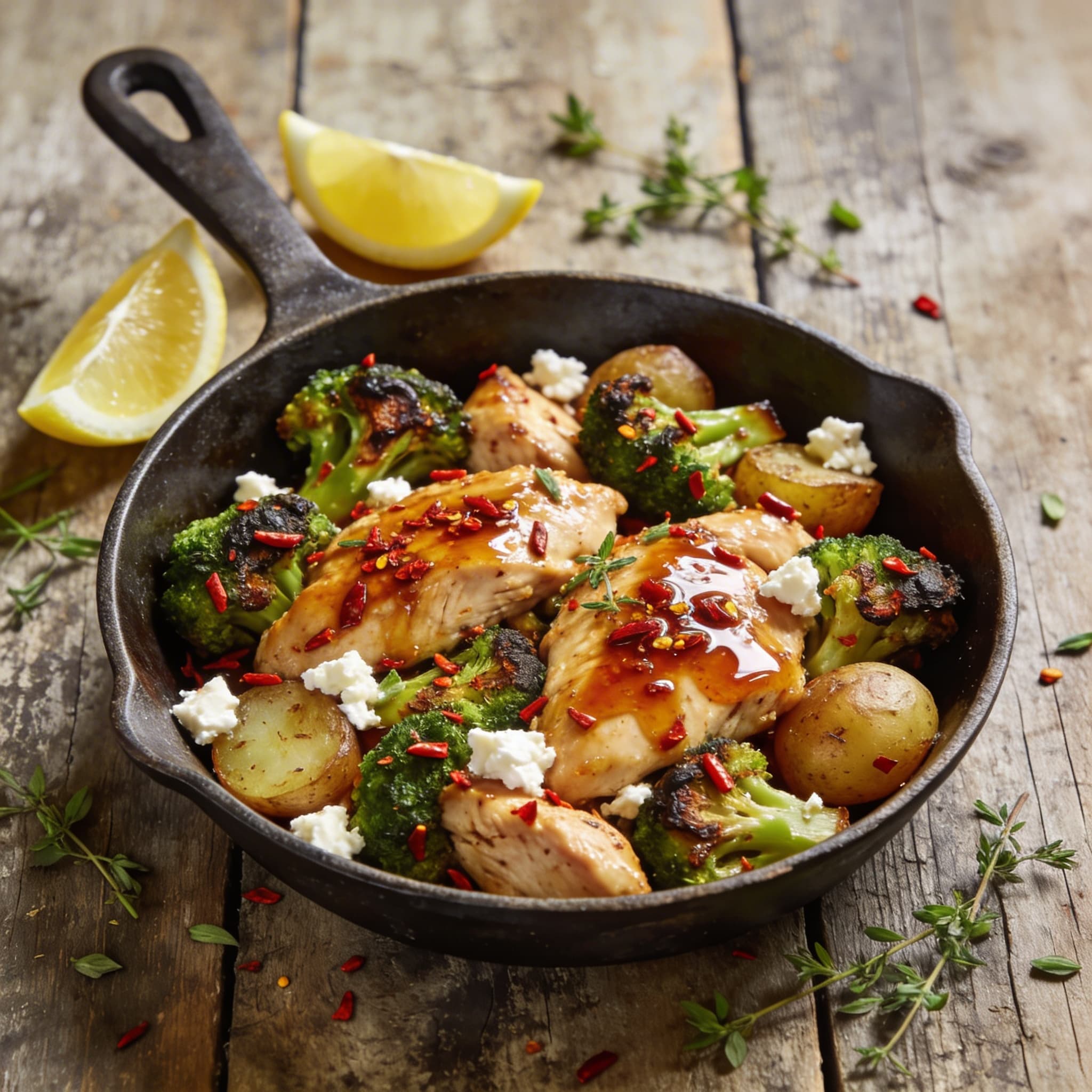 Würzige Chili-Honig-Hähnchenpfanne