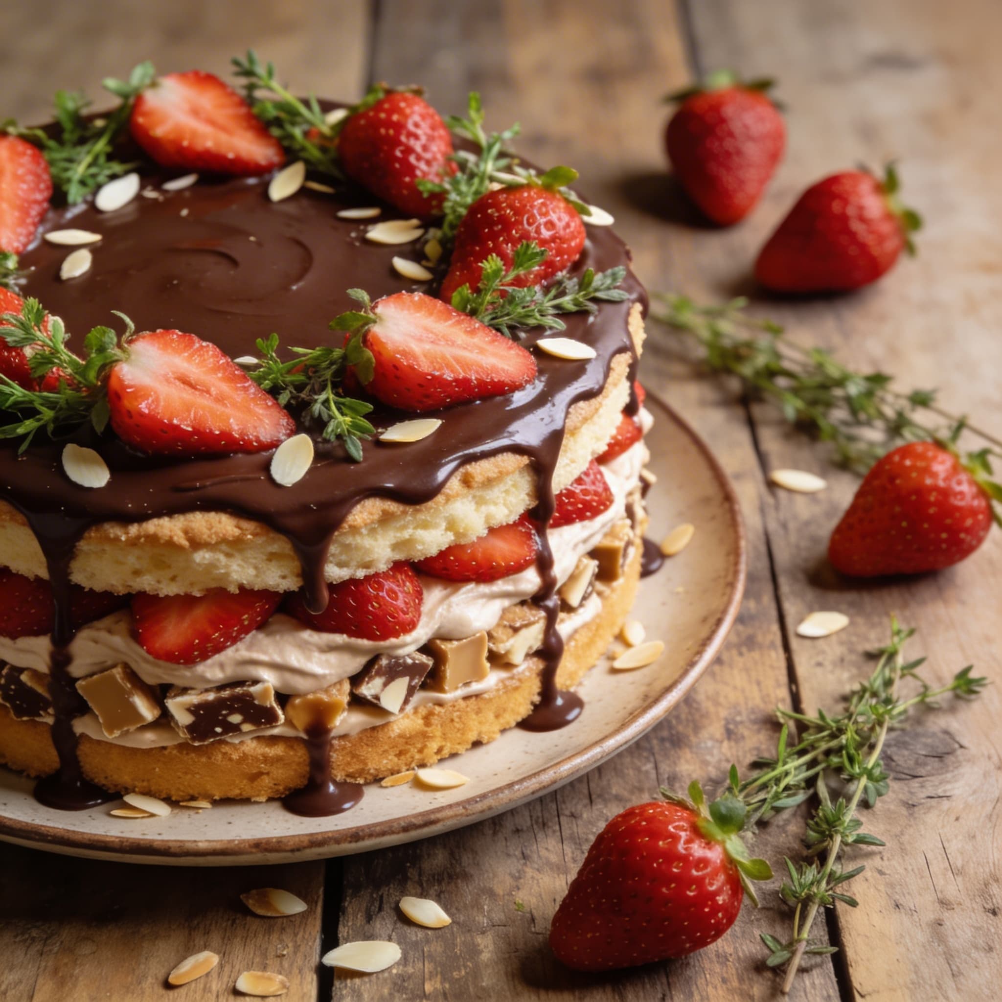 Erdbeer-Torte mit Schoko-Guss