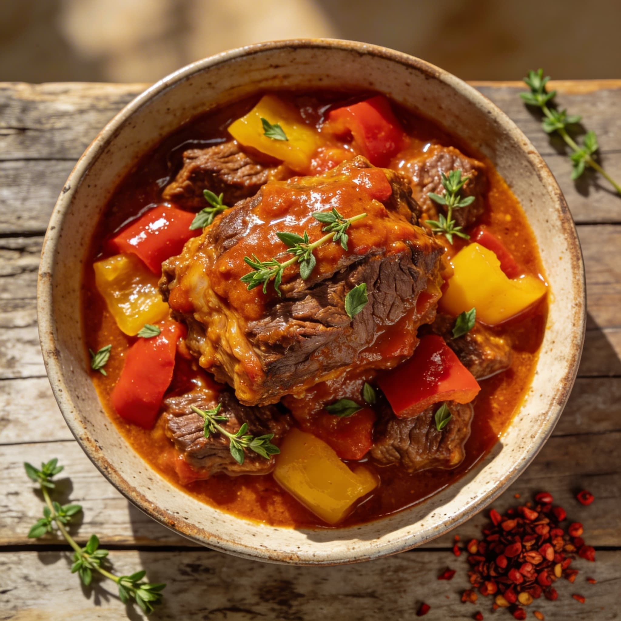 Herzhaftes Rindergulasch mit Gemüse