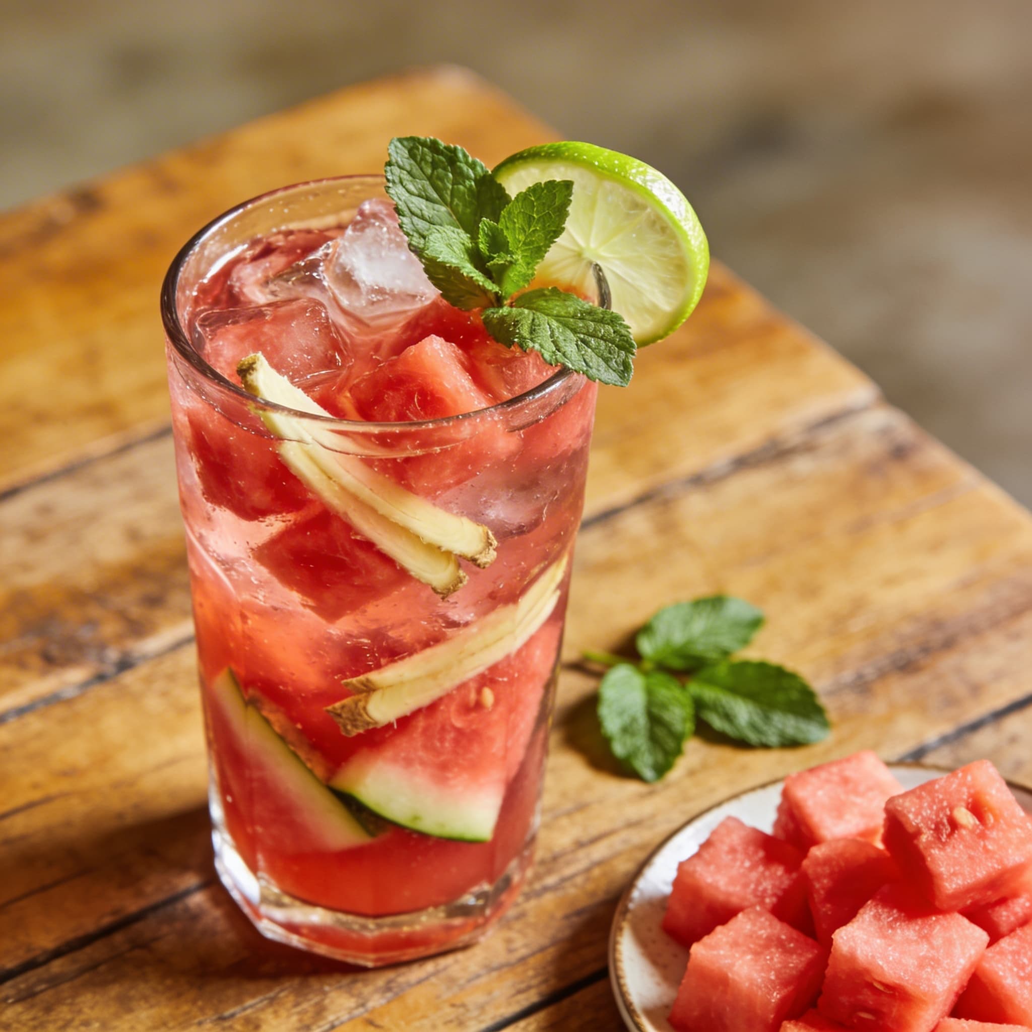 Erfrischender Melonen-Ingwer-Cocktail