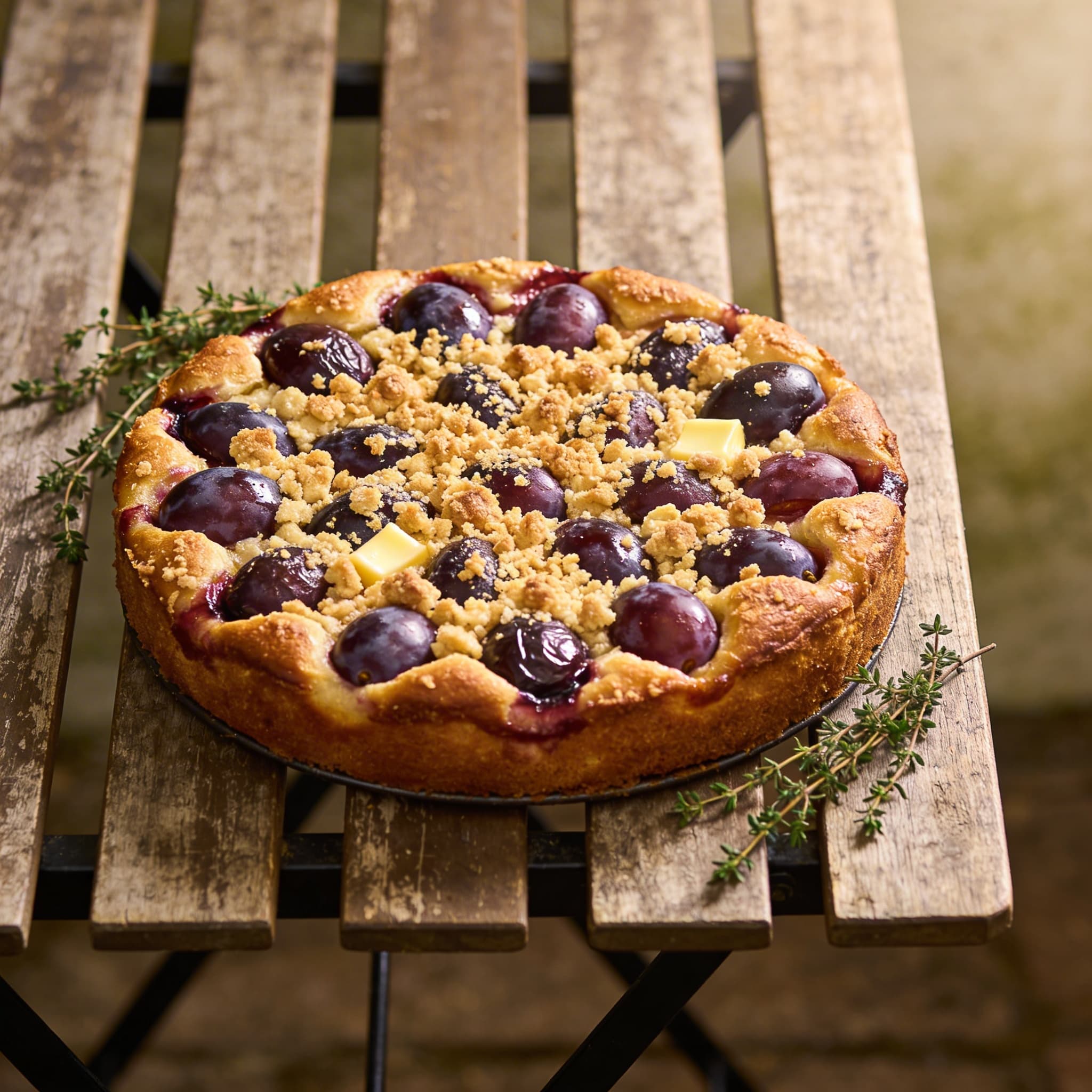 Saftiger Pflaumenkuchen mit Streuseln