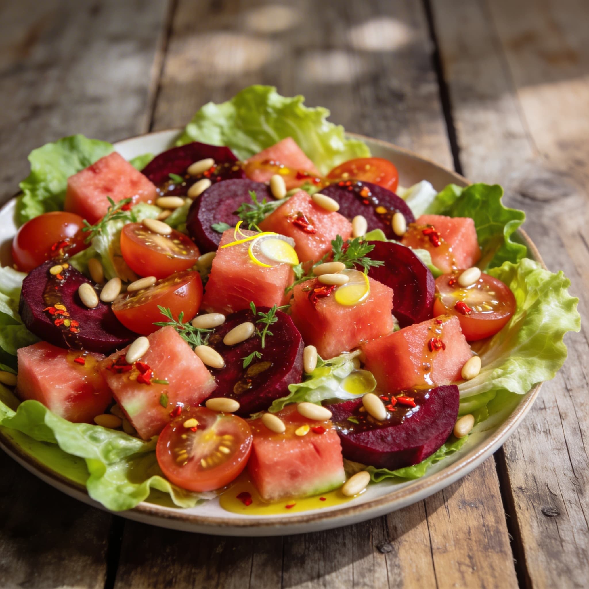 Wassermelonen-Salat mit Rote Bete