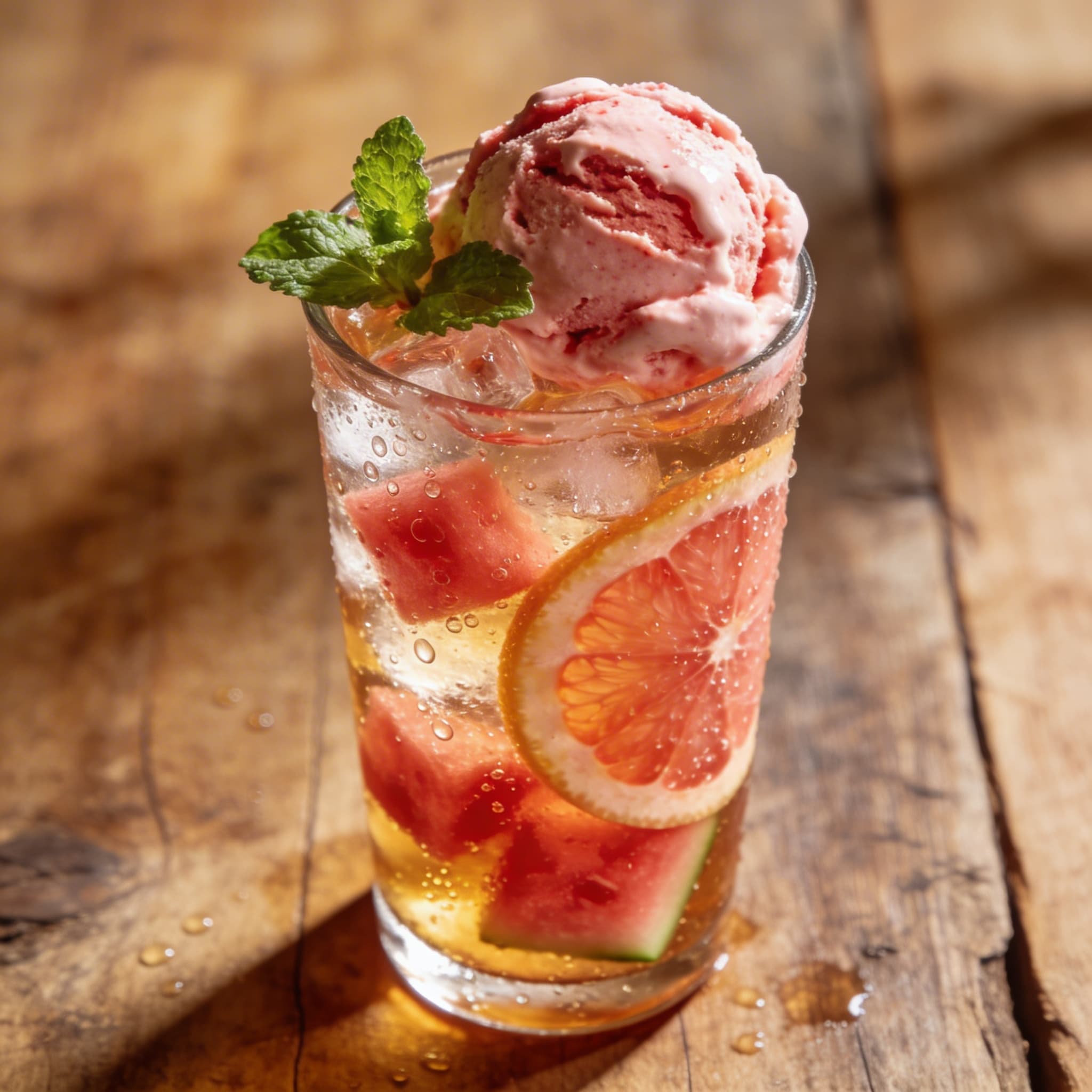 Erfrischende Wassermelonen-Grapefruit-Soda