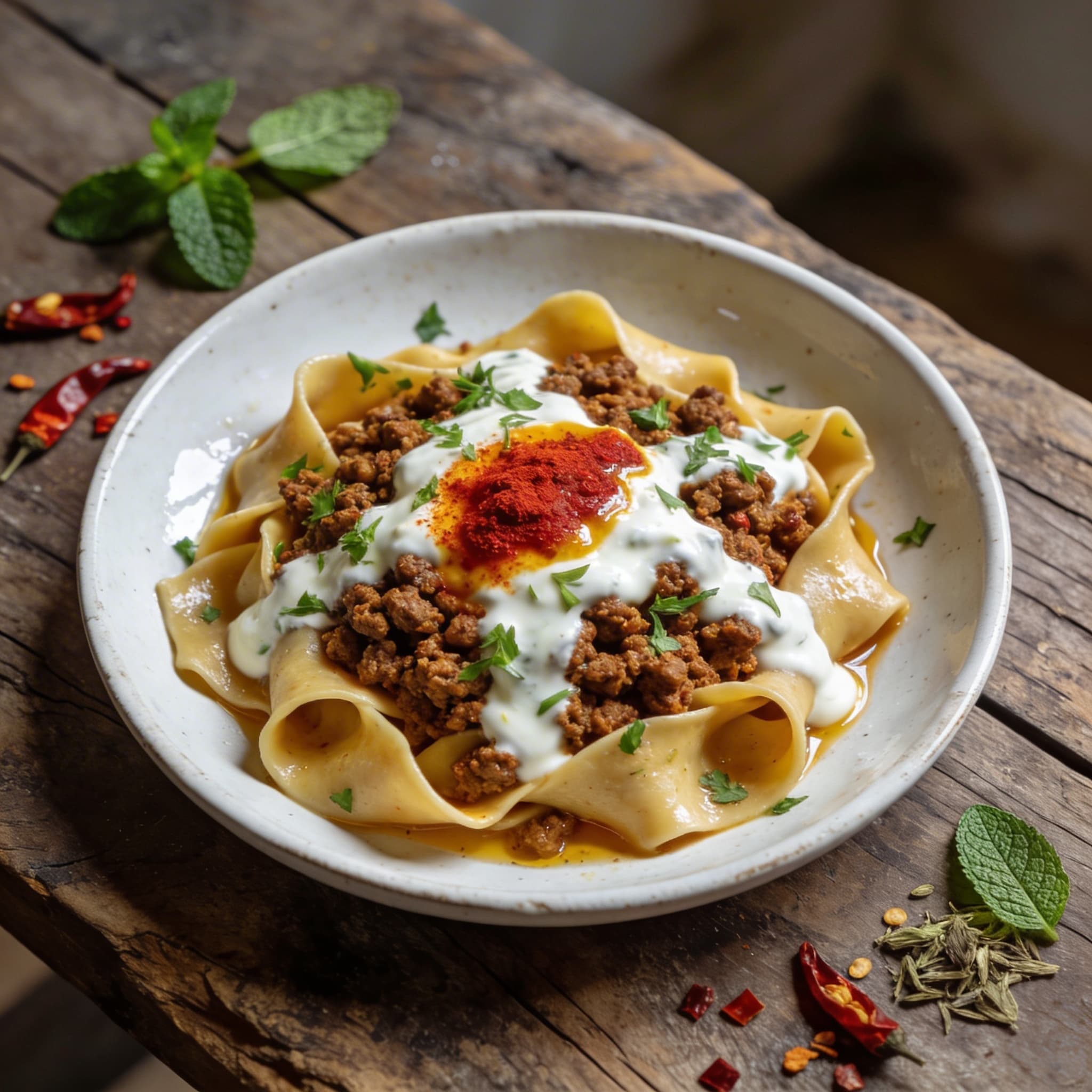 Vegane Manti-Style Pappardelle