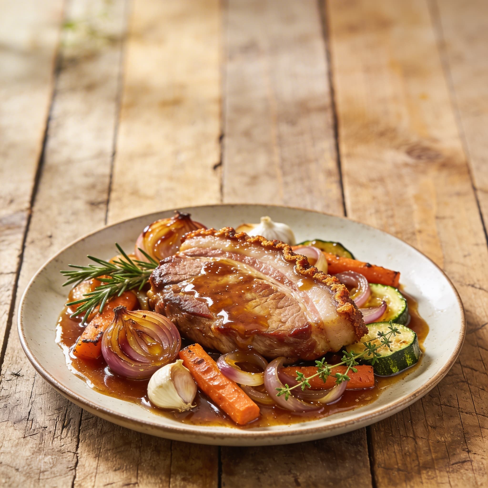 Kasslerbraten mit Schalotten-Soße