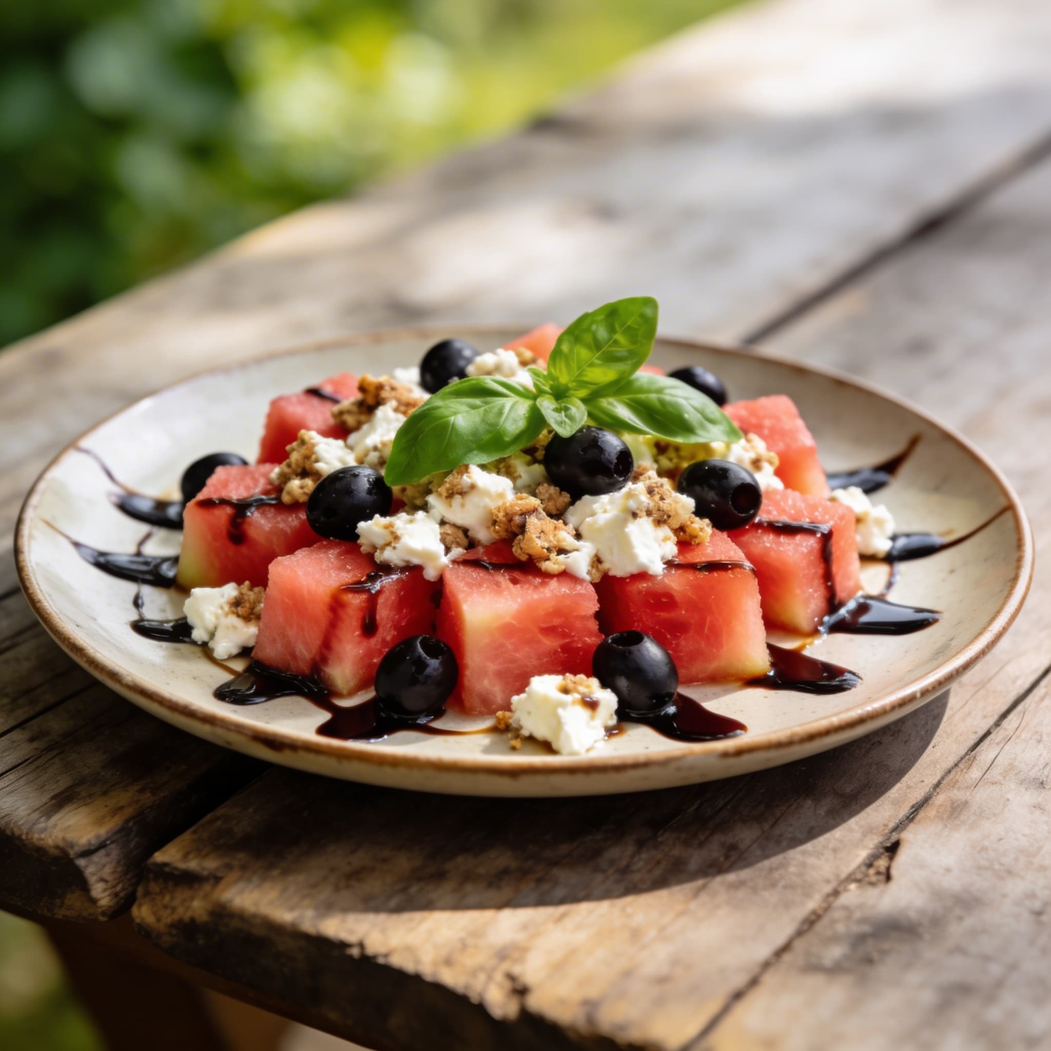 Erfrischender Melonen-Feta-Snack