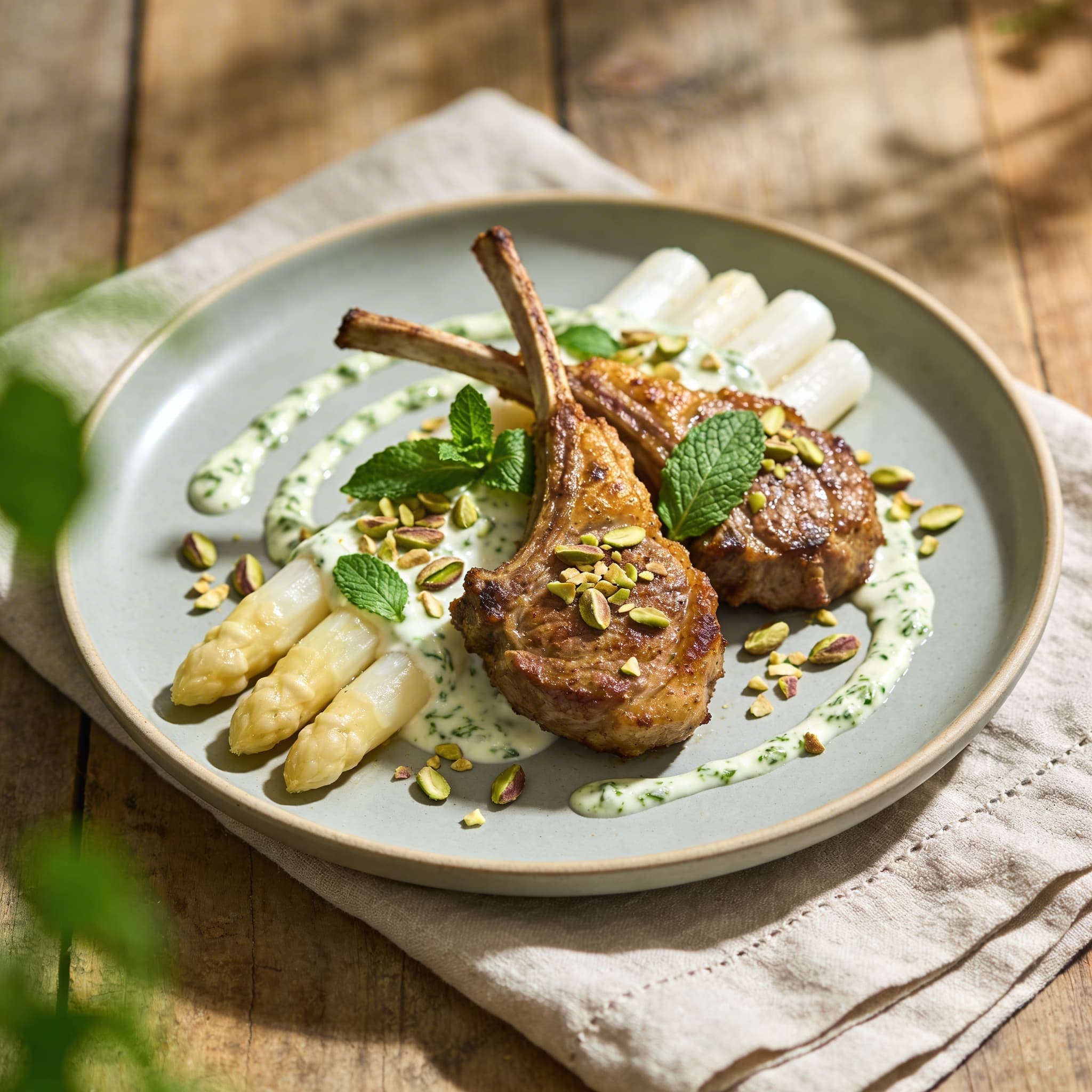 Lammkoteletts mit Spargel