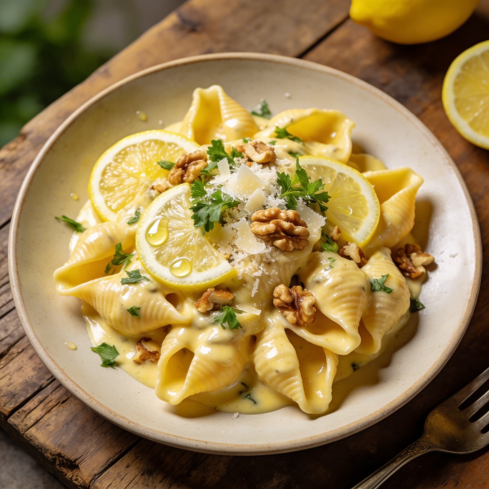Cremige Pasta mit Zitronenbutter