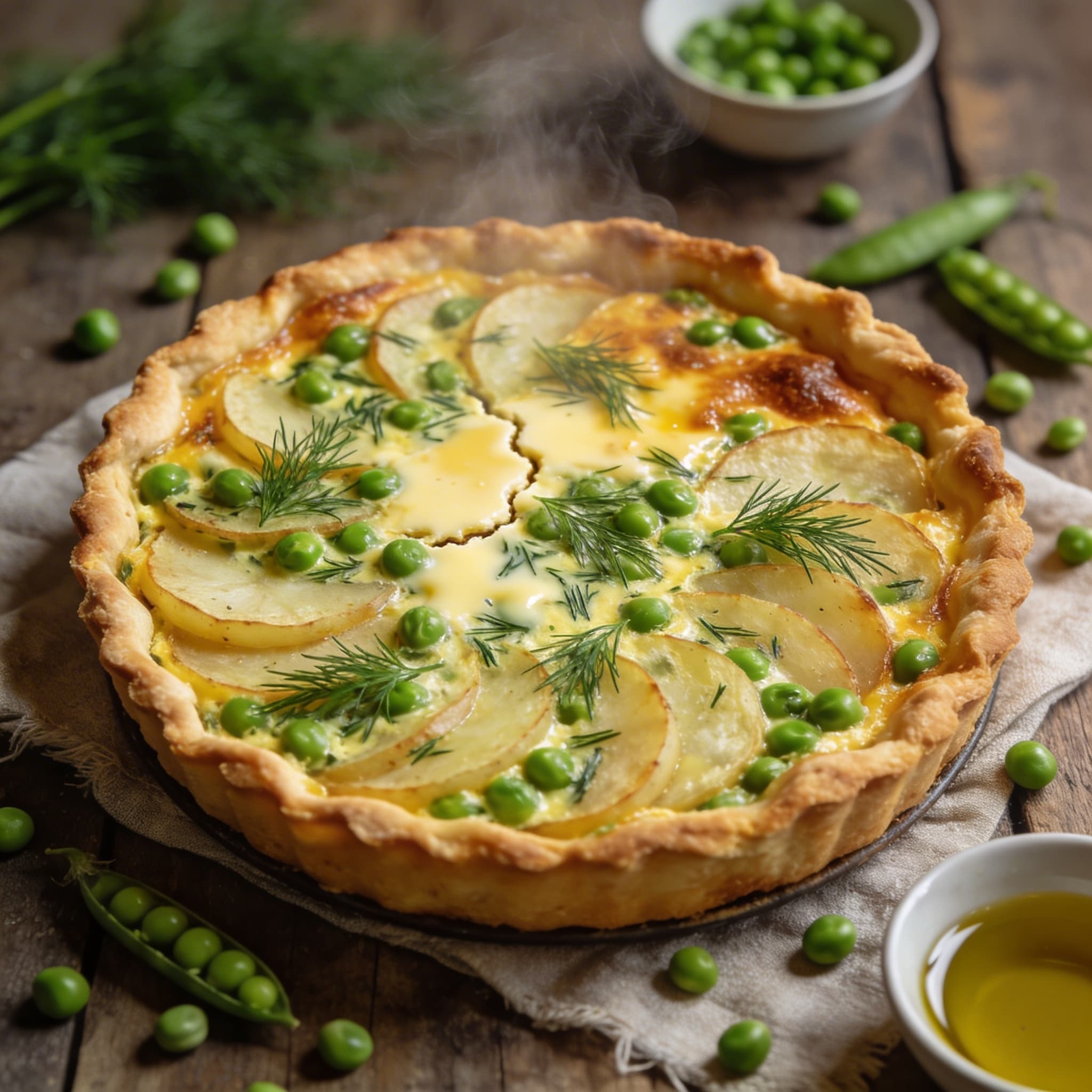 Frühlingsquiche mit Erbsen