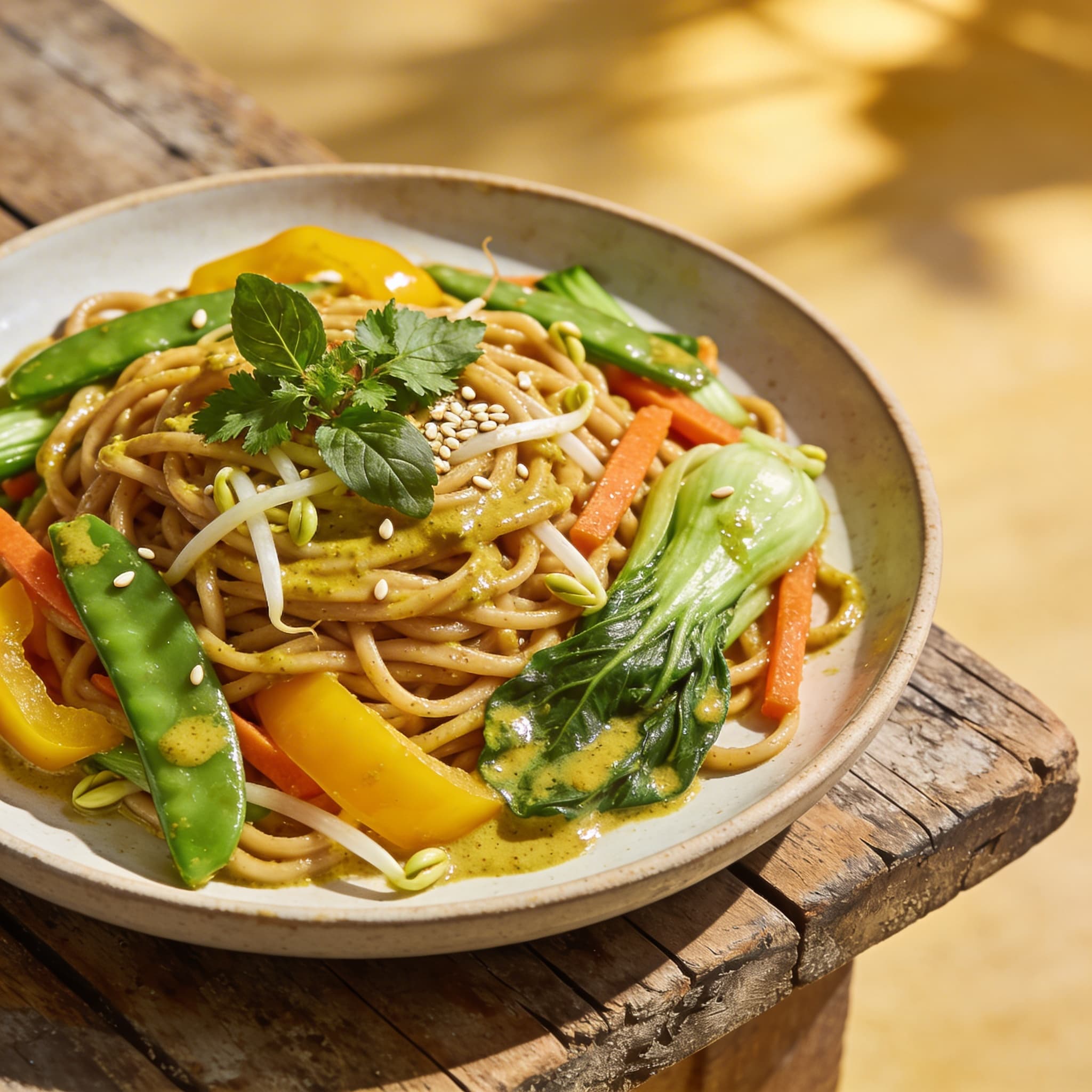 Gebratene Nudeln mit Gemüse