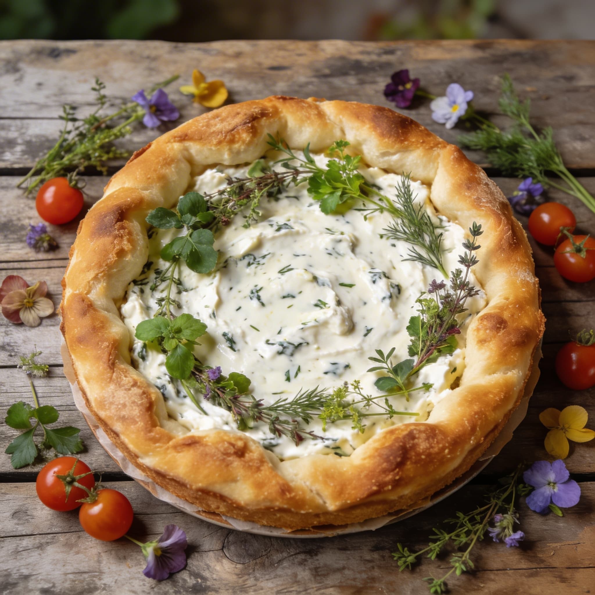 Herzhafte herzhafte Kräutertorte