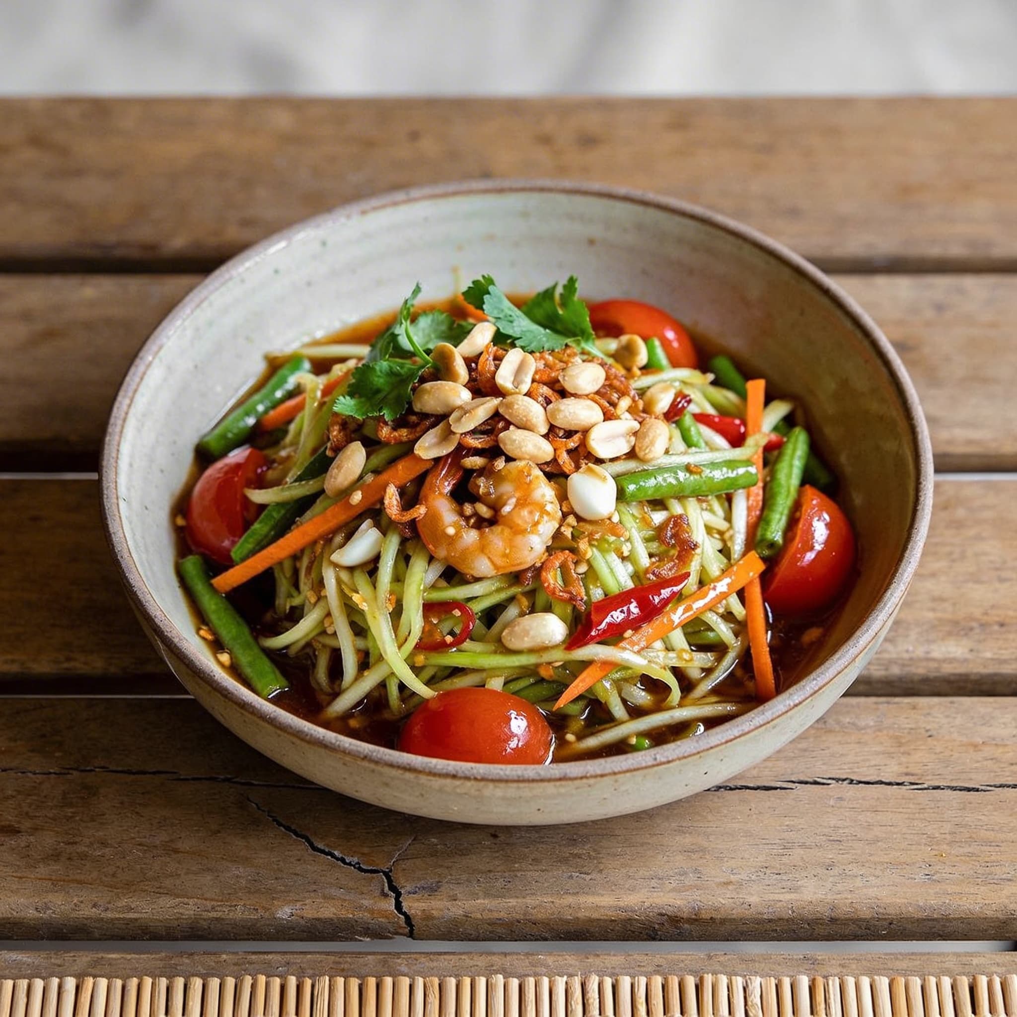 Scharfer Thai-Papayasalat Som Tam