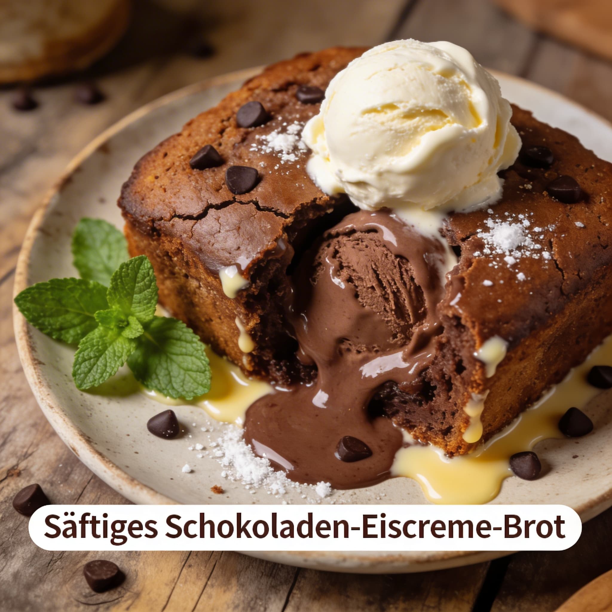 Saftiges Schokoladen-Eis-Brot