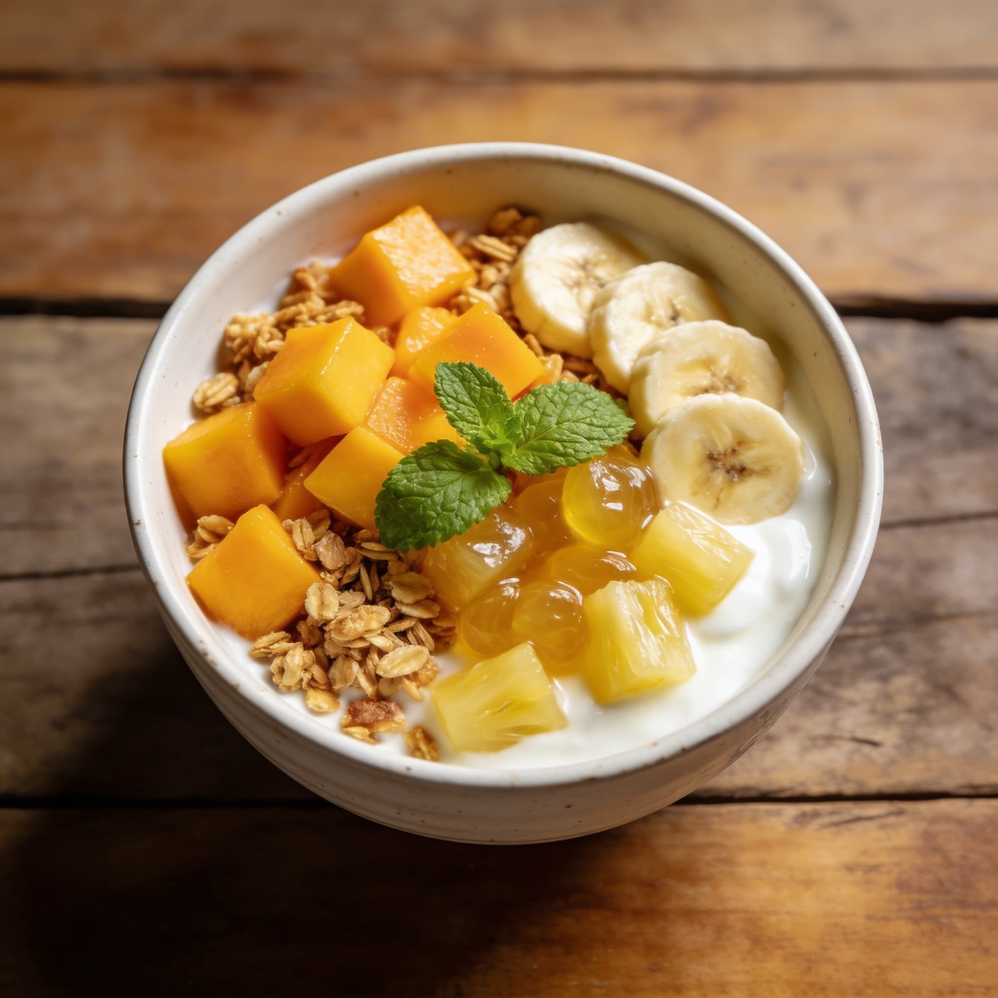 Knusper-Joghurt mit Exotik-Früchten