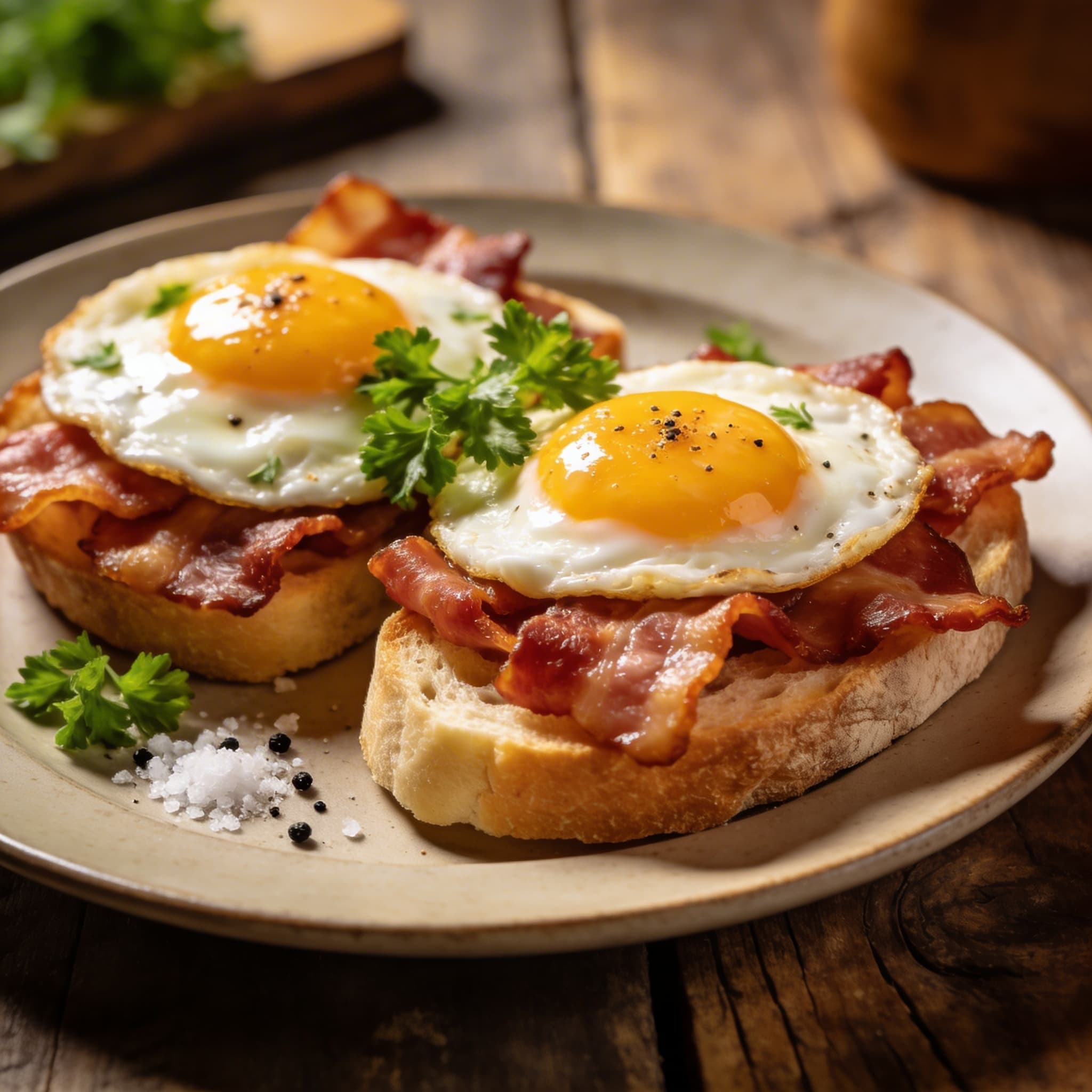 Herzhaftes Spiegelei mit Bacon