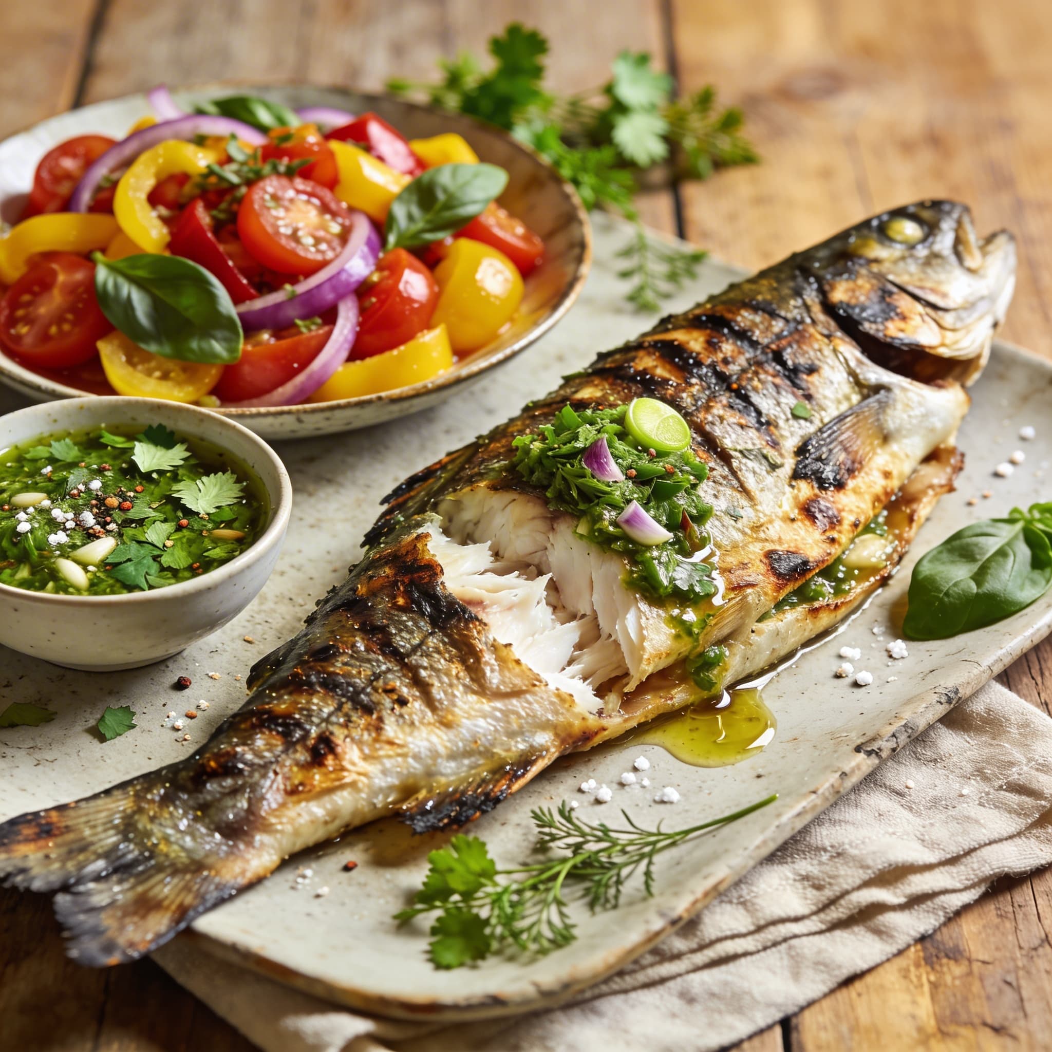 Gegrillte Forelle mit Kräutern