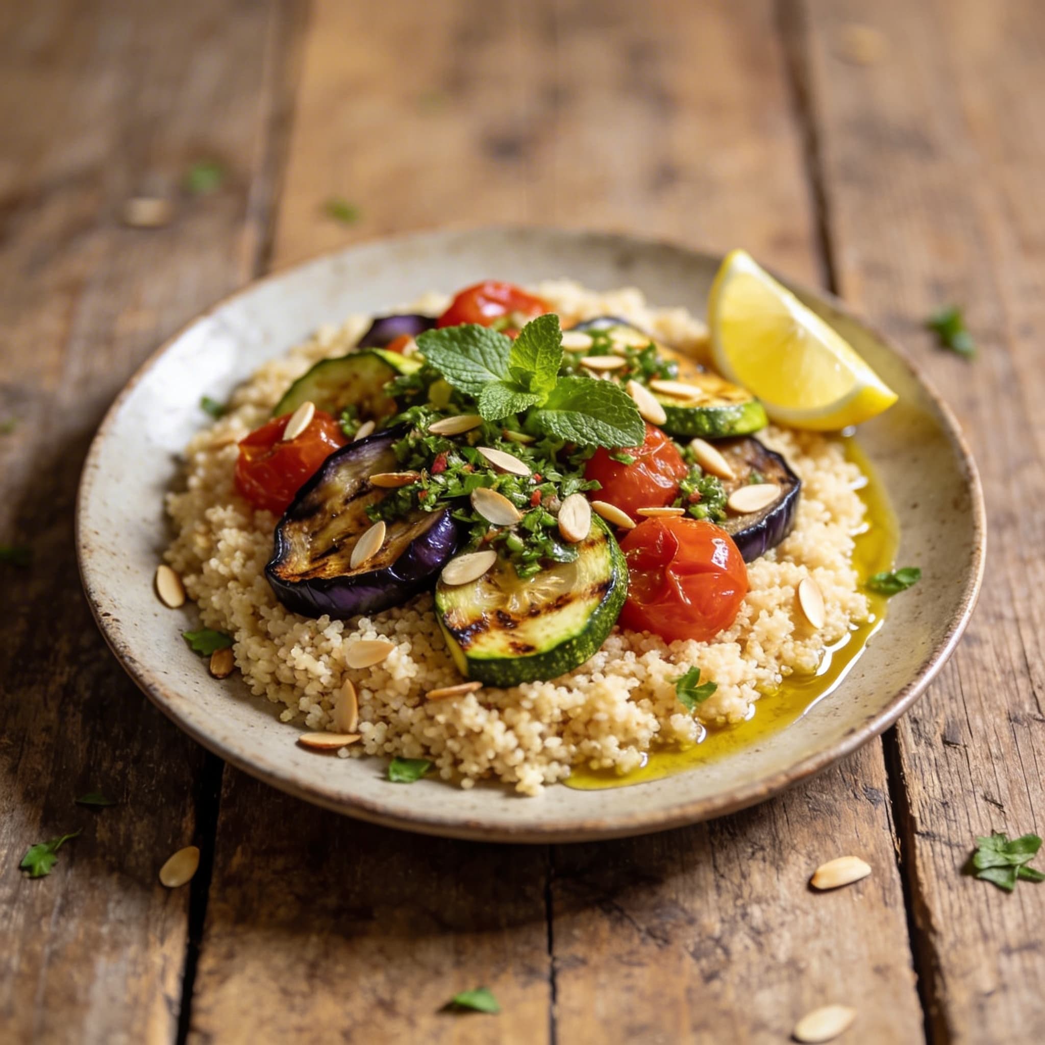 Couscous mit mediterranem Ofengemüse