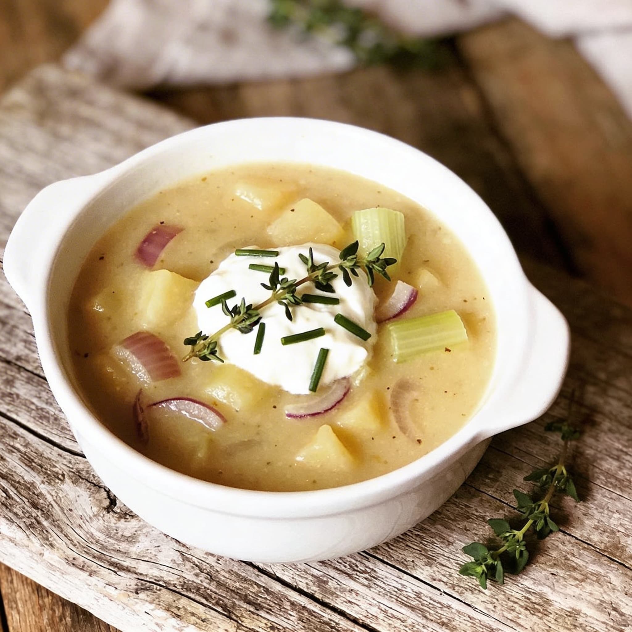 Kartoffelsuppe mit feinem Frischkäse