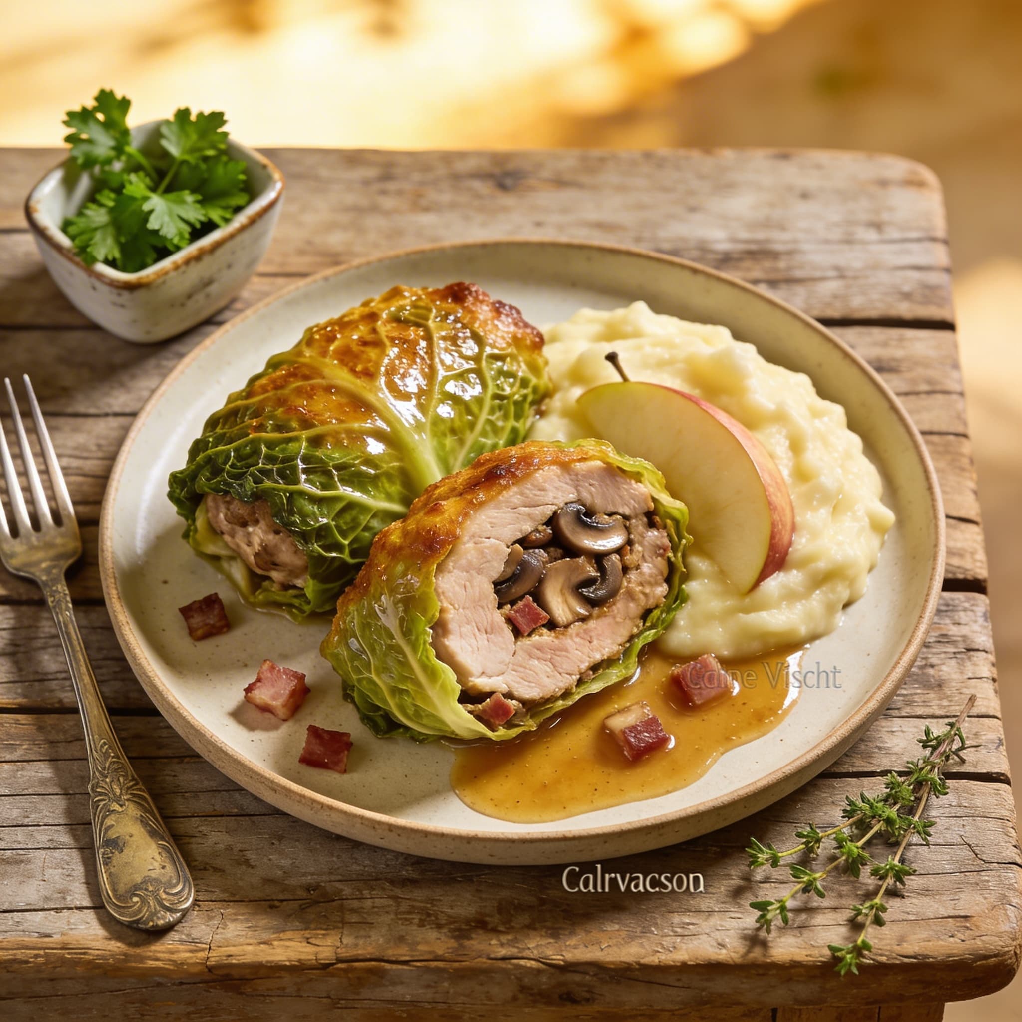 Schweinefilet im Wirsingmantel