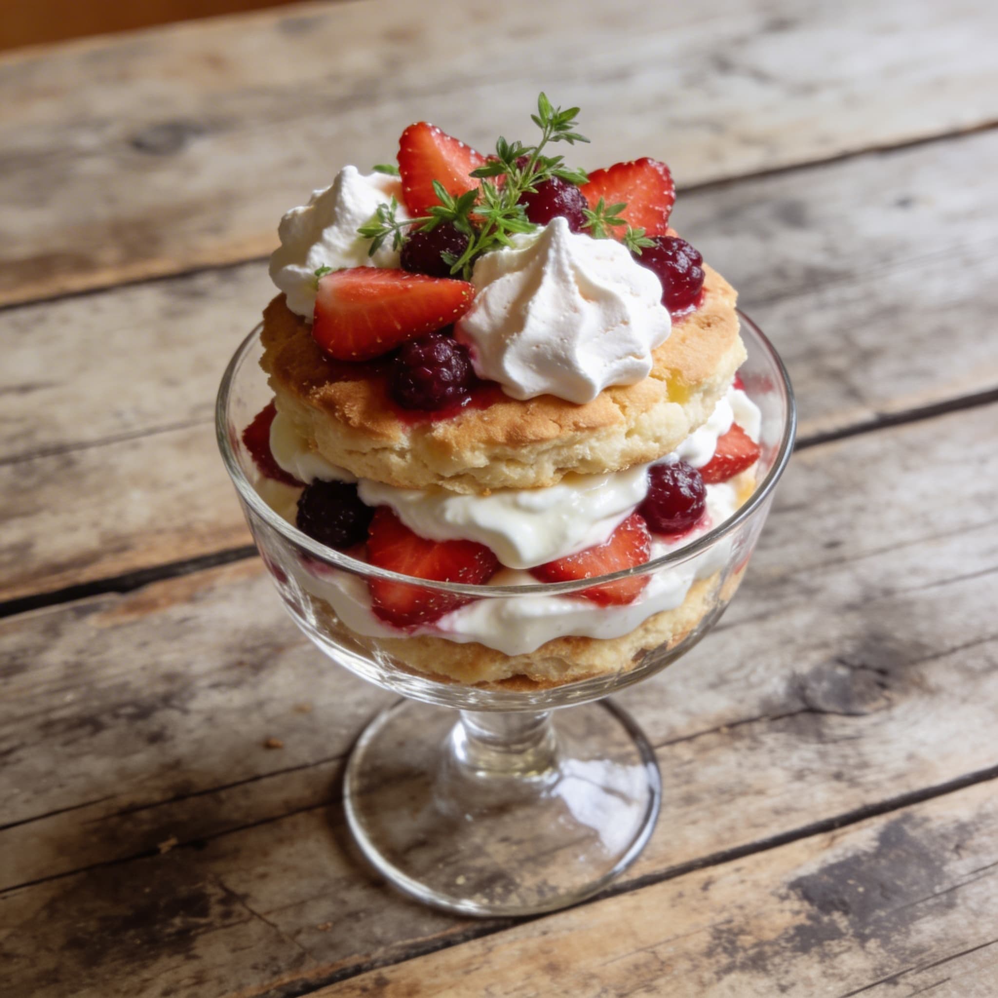 Stachelbeer-Baiser-Schichtdessert im Glas