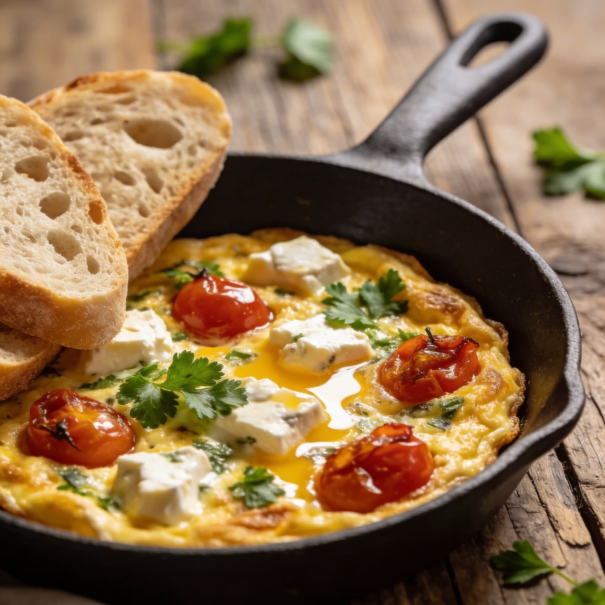 Feta-Omelett mit Kirschtomaten