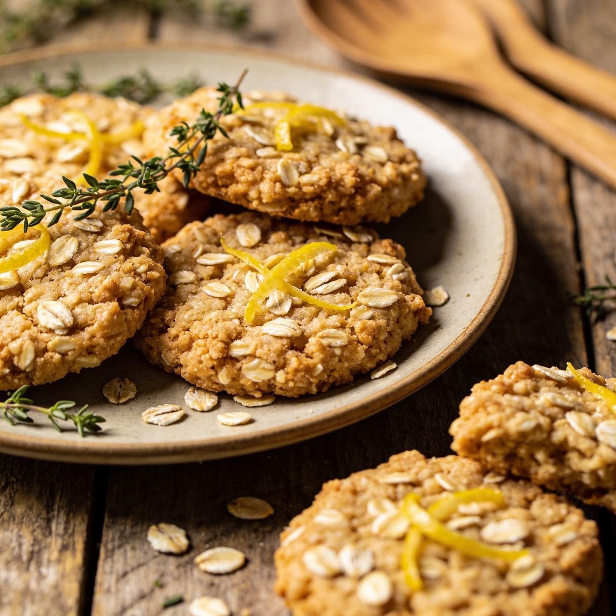 Knusprige Zitronen-Hafer-Plätzchen