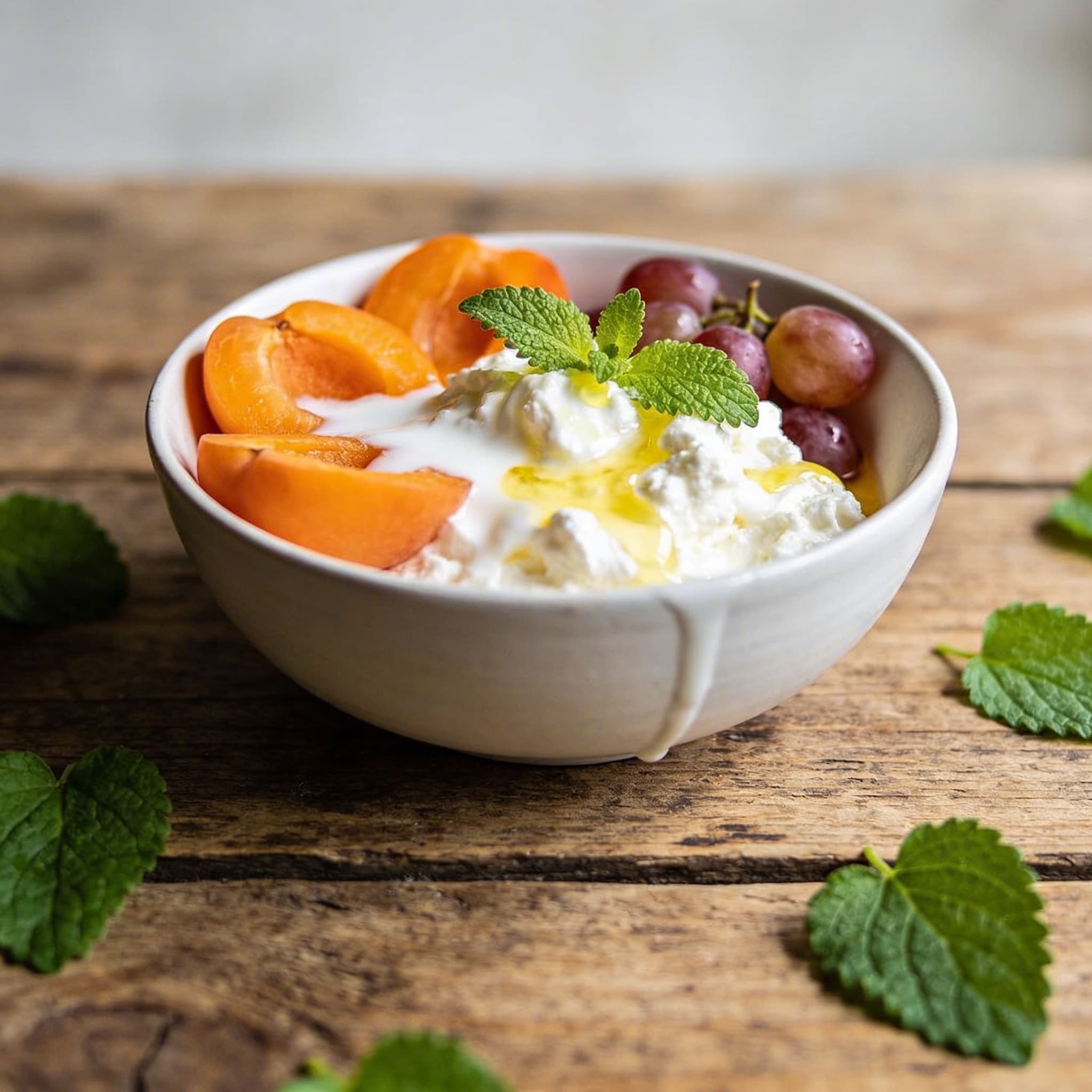 Frische Quarkspeise mit Früchten