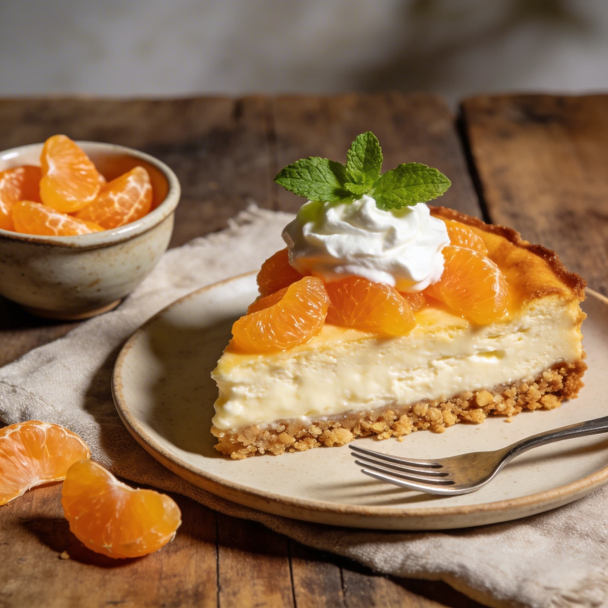 Soufflé-Quarktorte mit Mandarinen