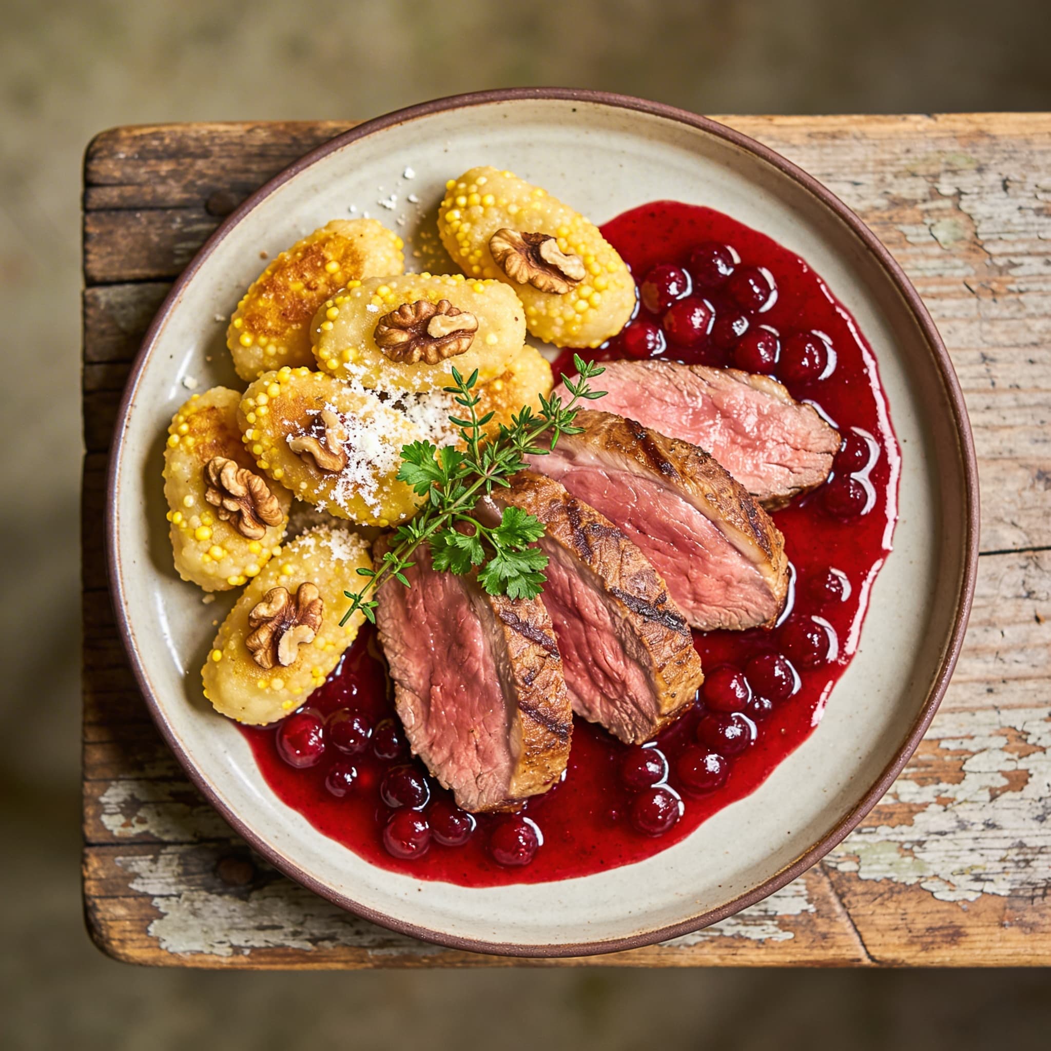 Entenbrust mit Nuss-Nocken