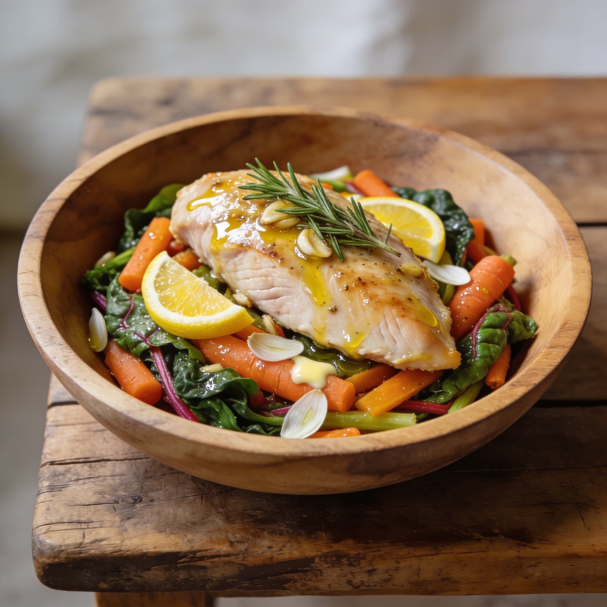 Marinierte Putenbrust auf Mangold